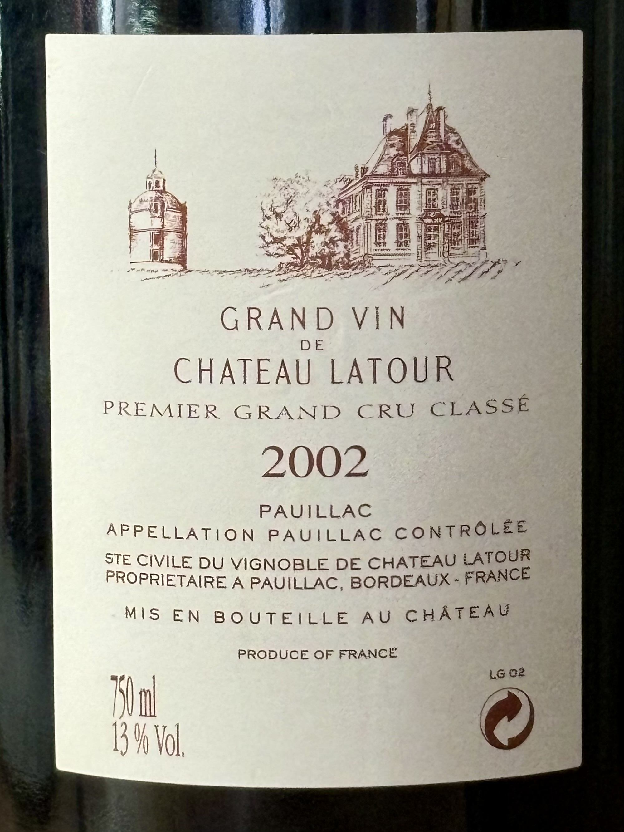 Château Latour Premier Grand Cru Classé 2002