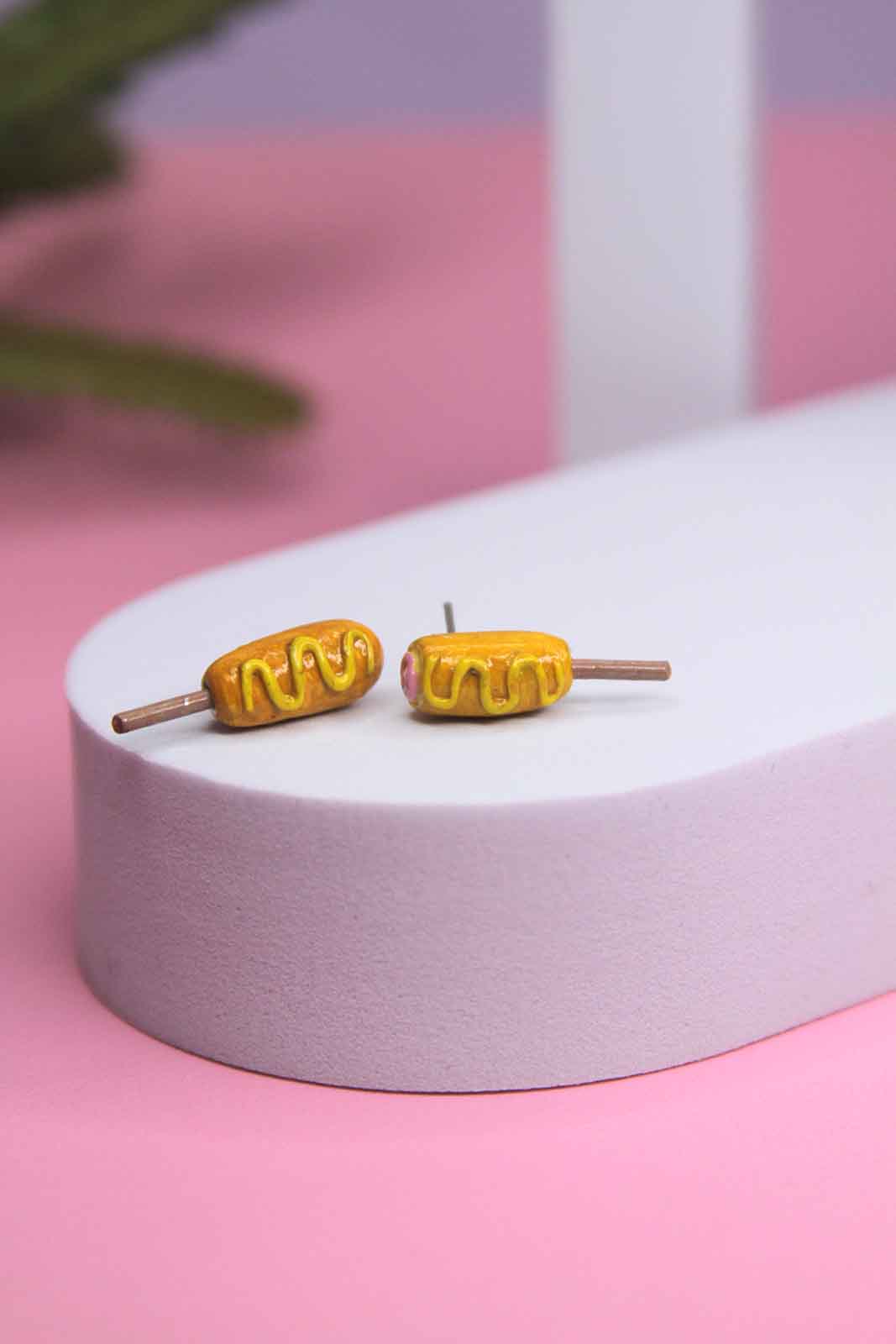 Corn Dog Earrings