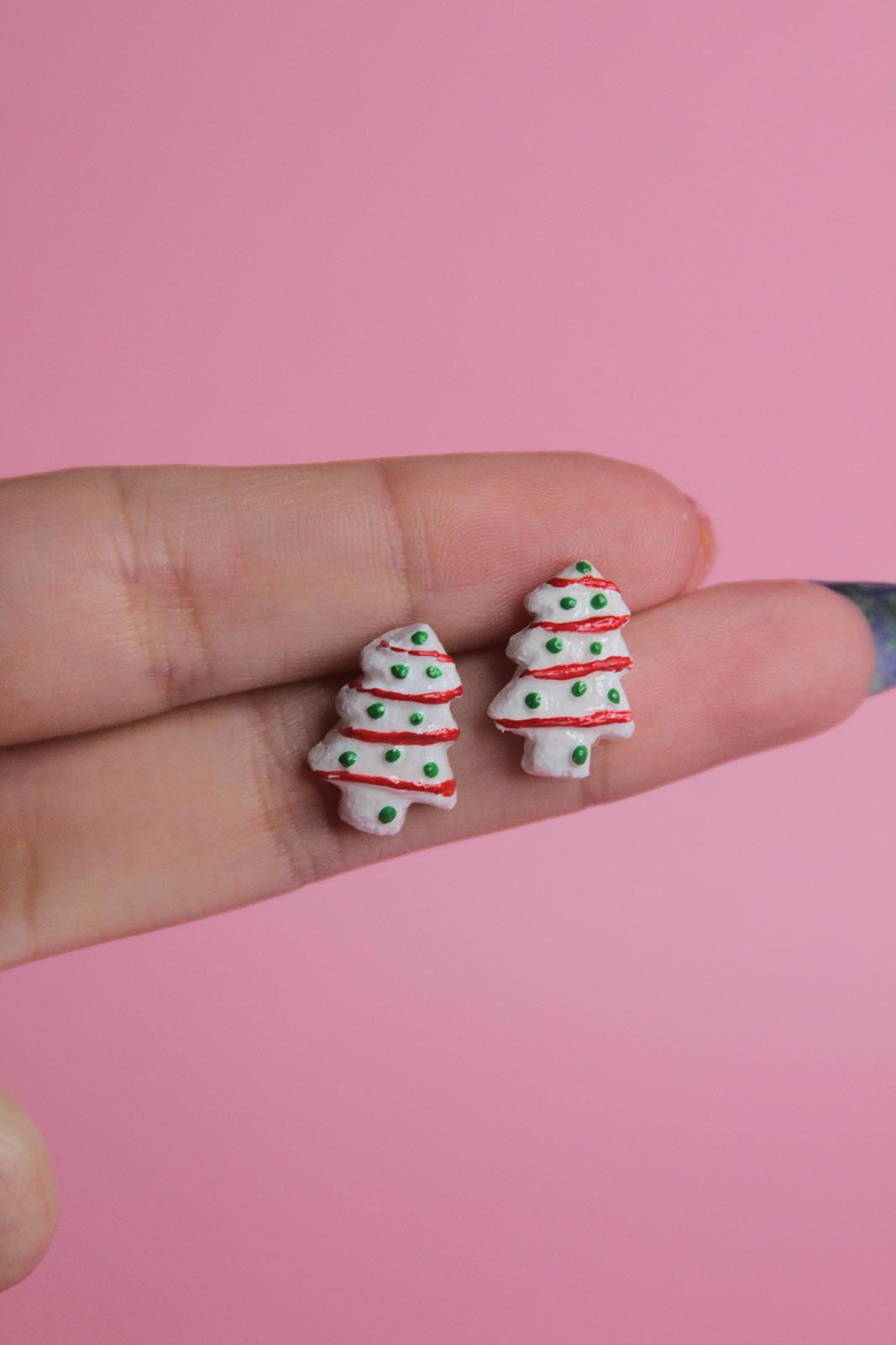 Little Debbie Christmas Tree Cake Earrings