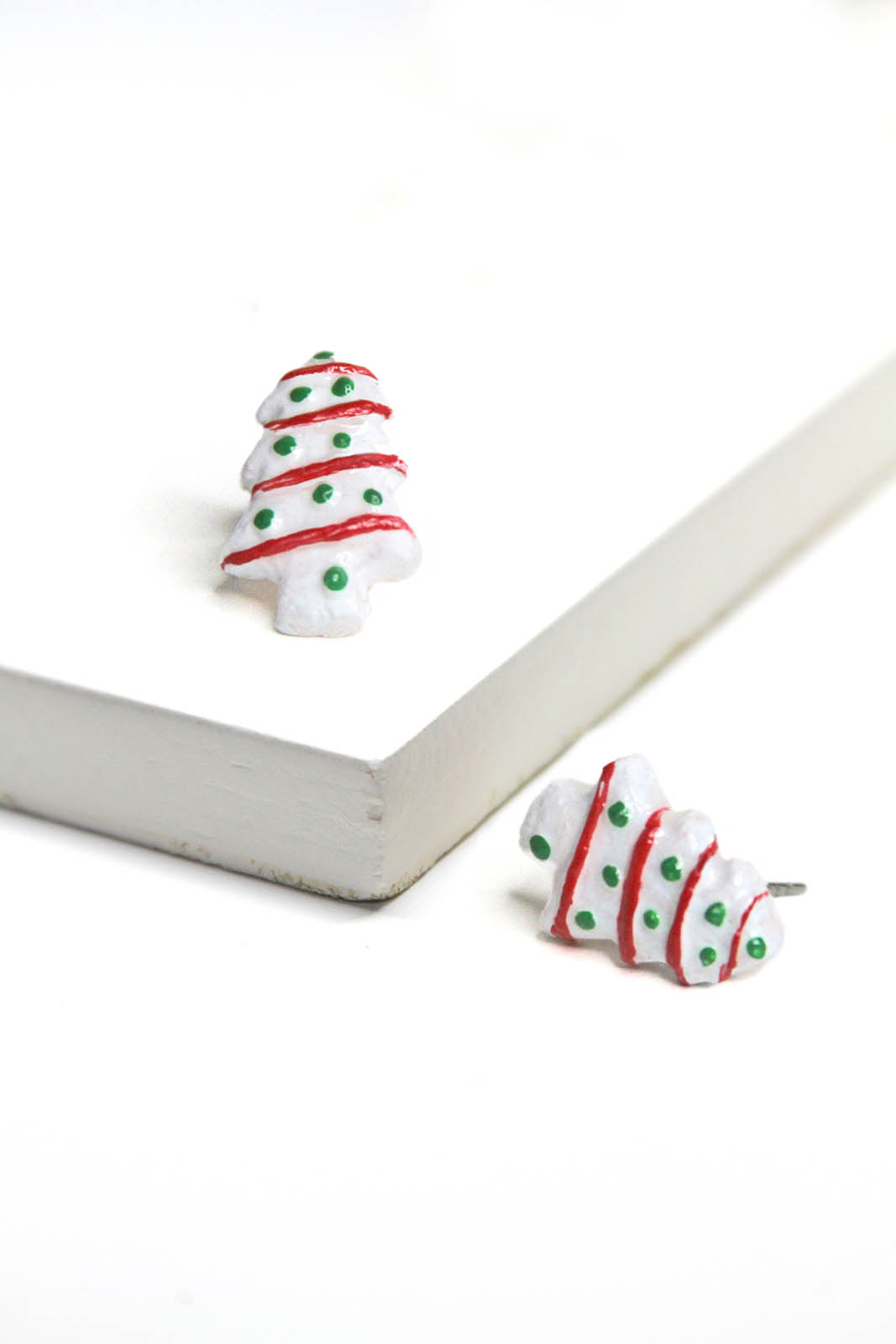 Little Debbie Christmas Tree Cake Earrings