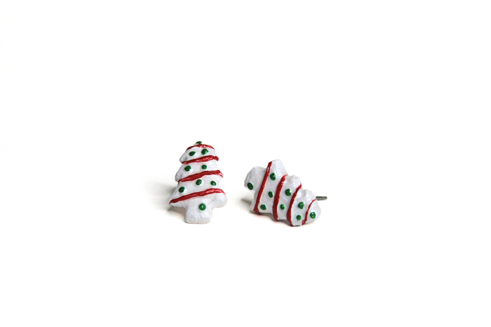 Little Debbie Christmas Tree Cake Earrings