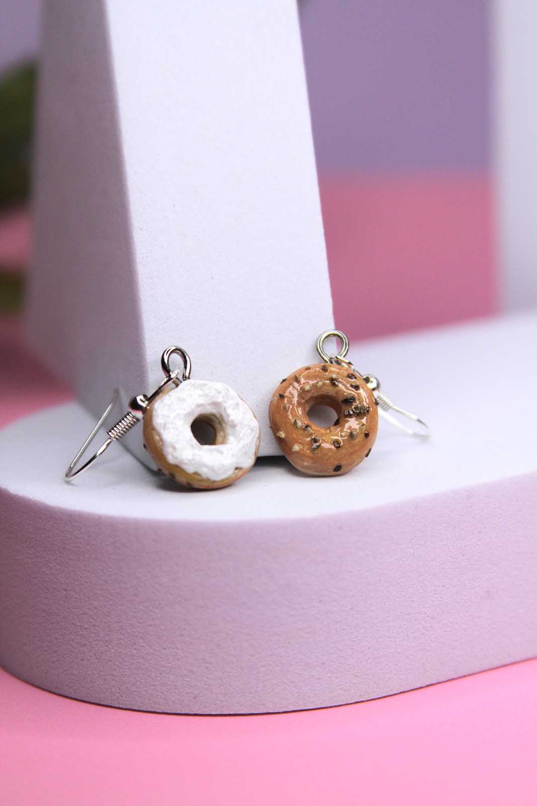 Bagel and Cream Cheese Earrings
