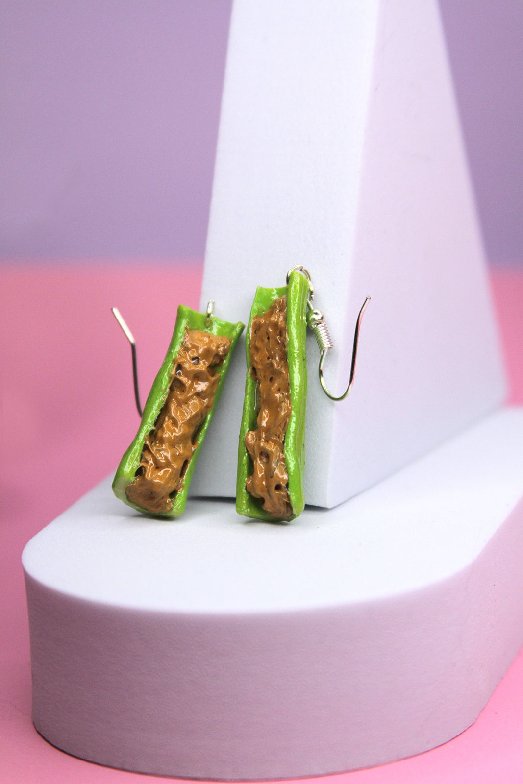 Celery Peanut butter Earrings 