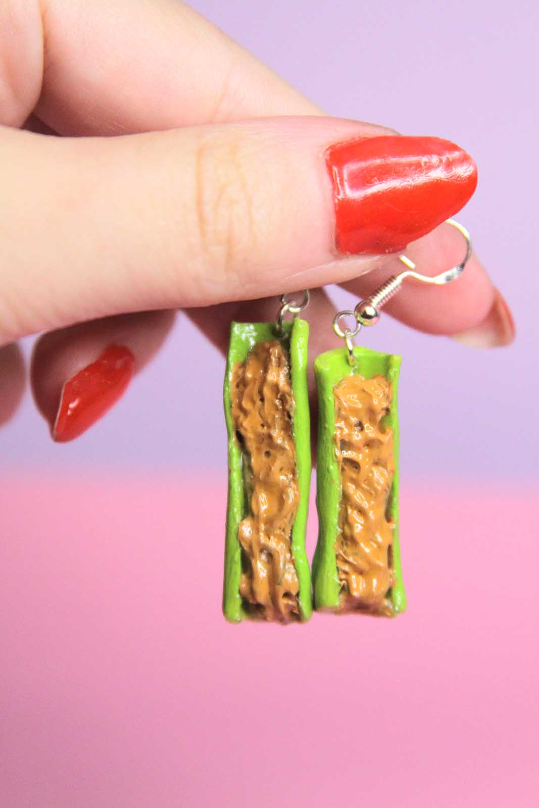 Celery Peanut butter Earrings 