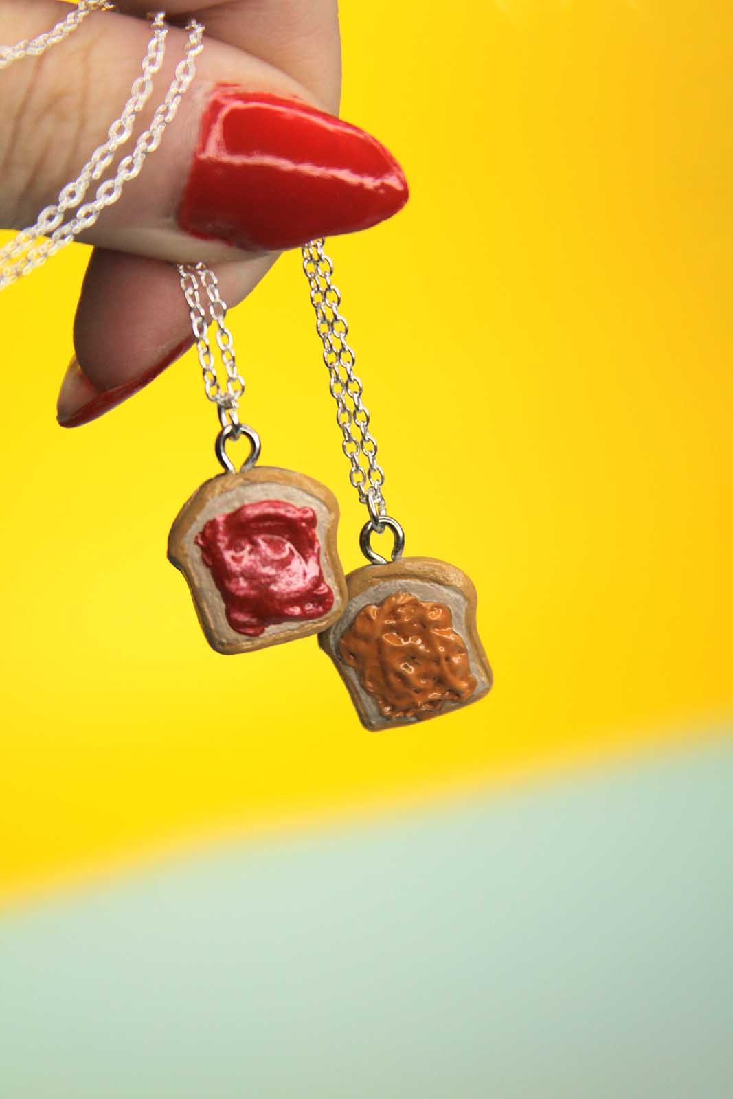 Peanut Butter and Jelly Friendship Necklace Set 