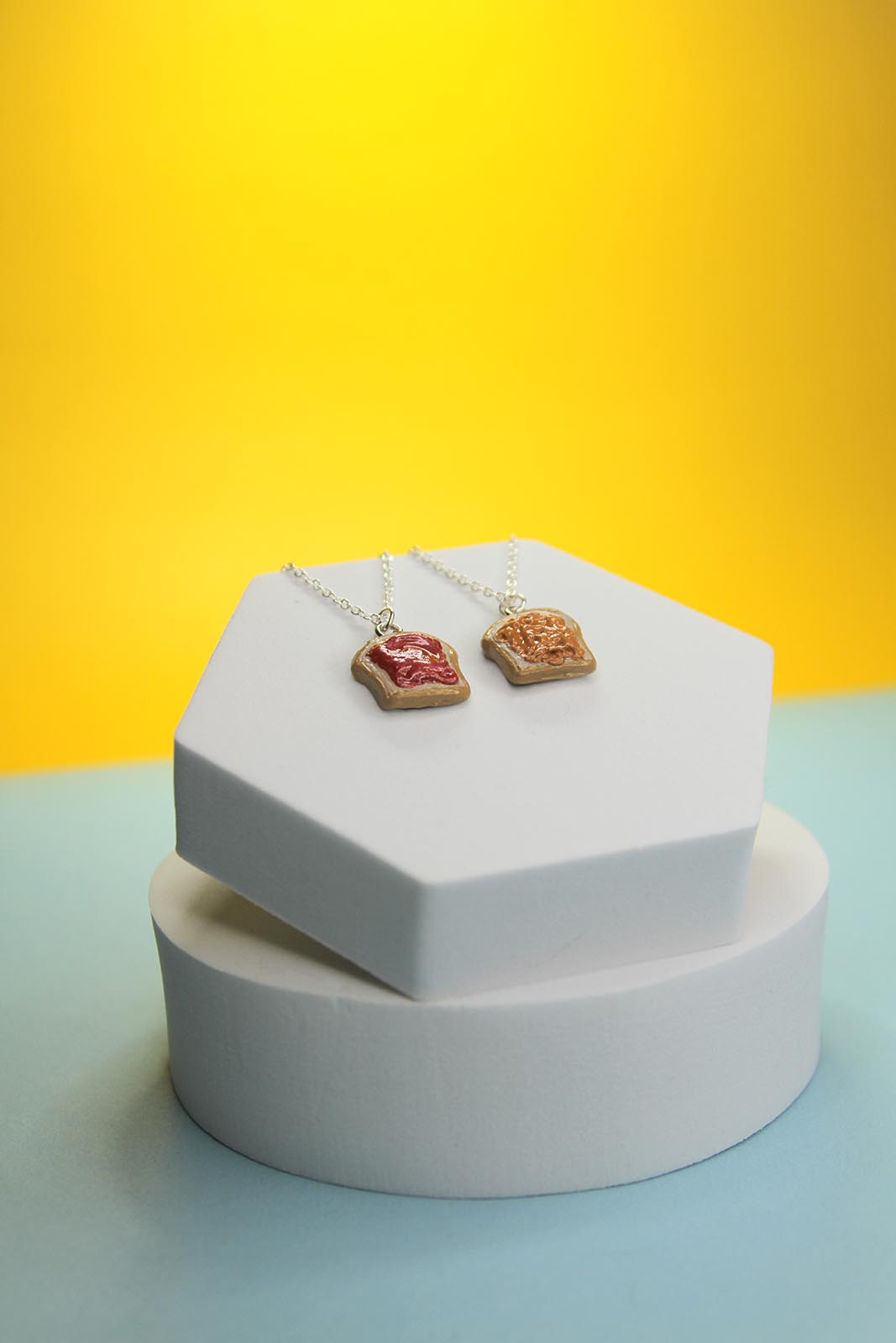 Peanut Butter and Jelly Friendship Necklace Set 