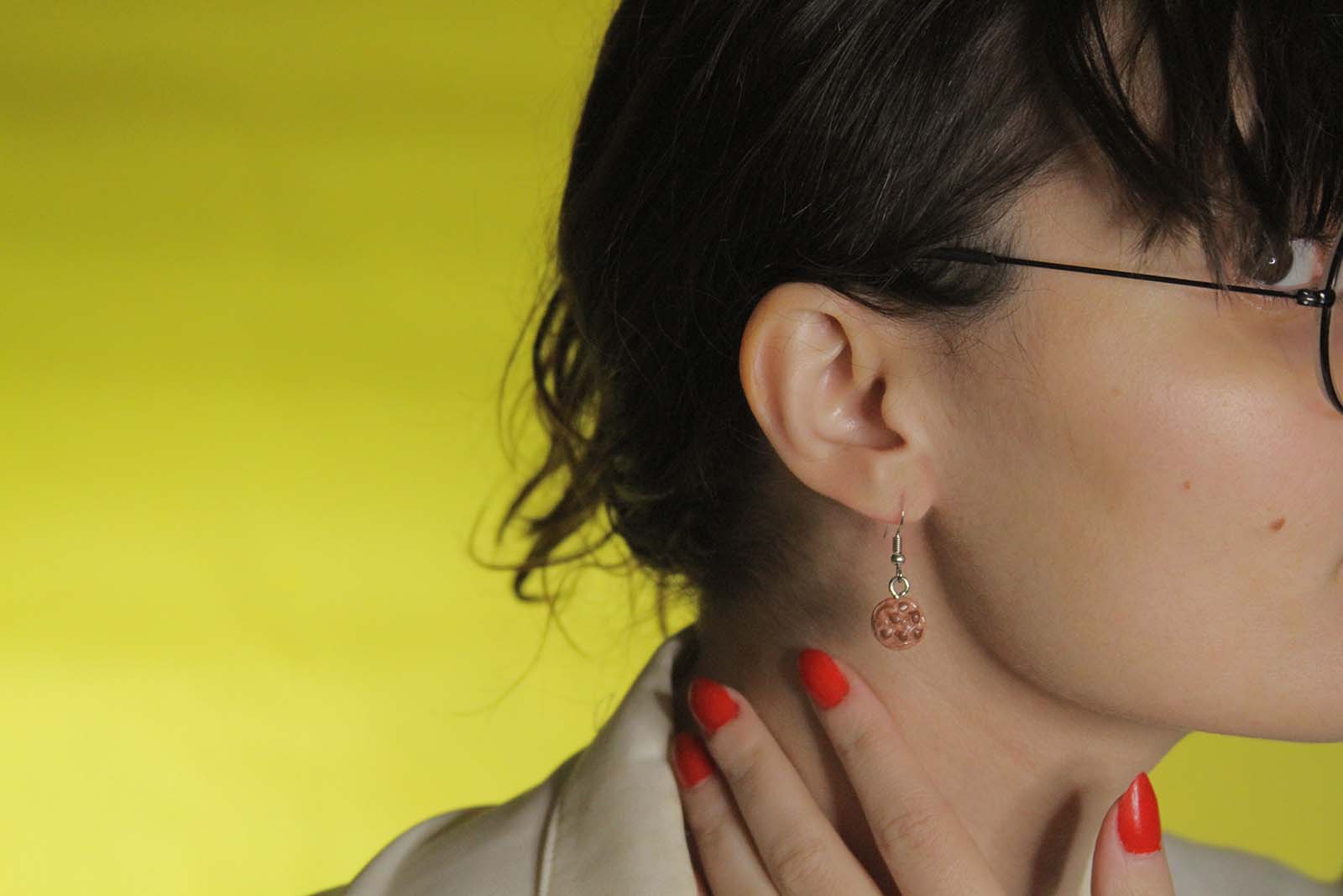 Chocolate Chip Cookie Earrings - Sweet Treat Dangle Earrings