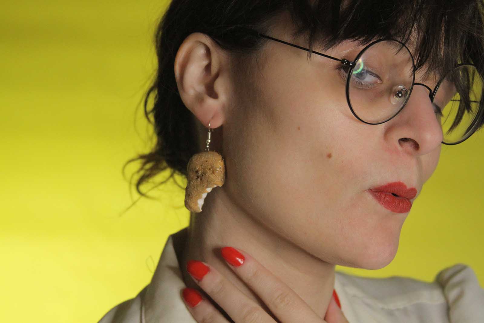 Chicken Nugget Earrings - Tasty Fast food Dangles