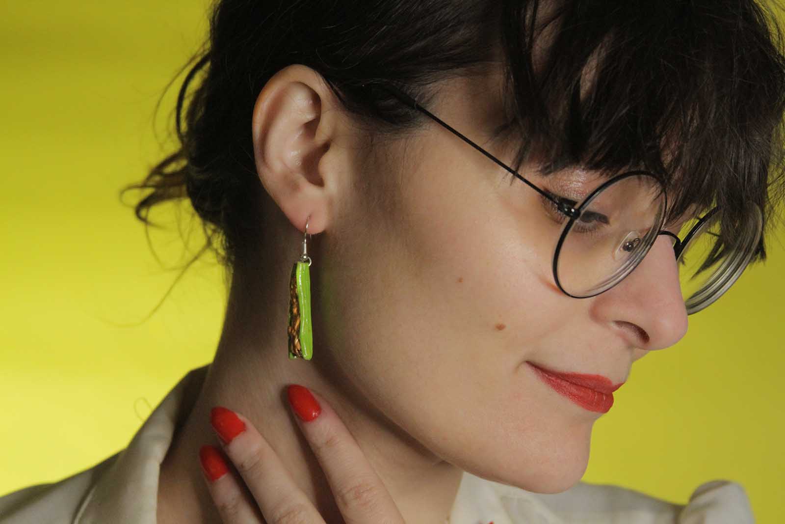 Celery Peanut butter Earrings 