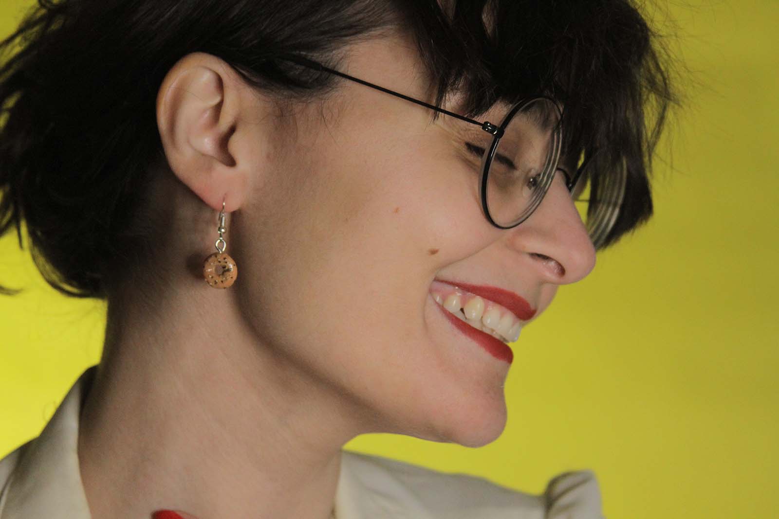 Bagel and Cream Cheese Earrings