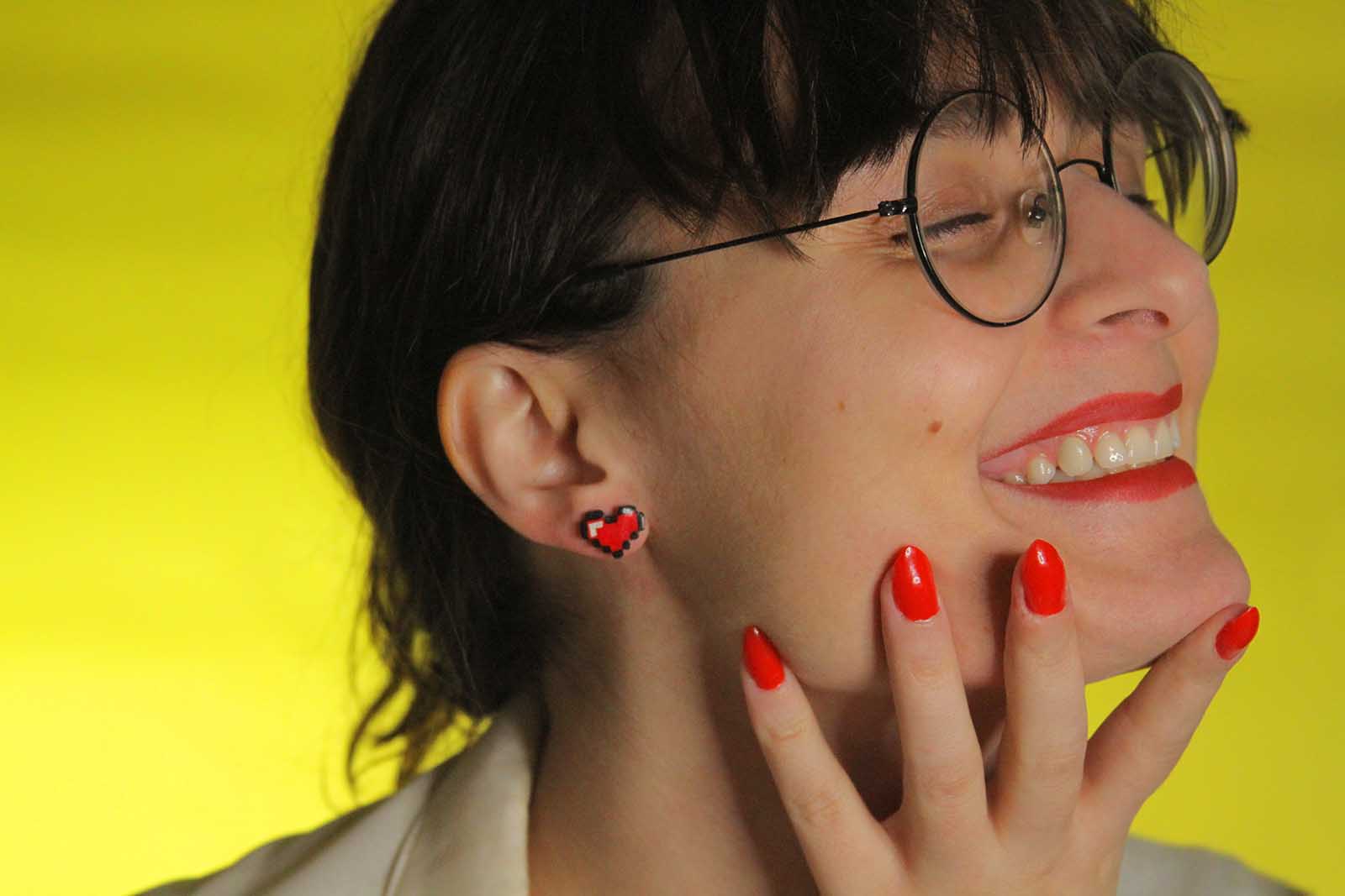 Pixel Heart Earrings