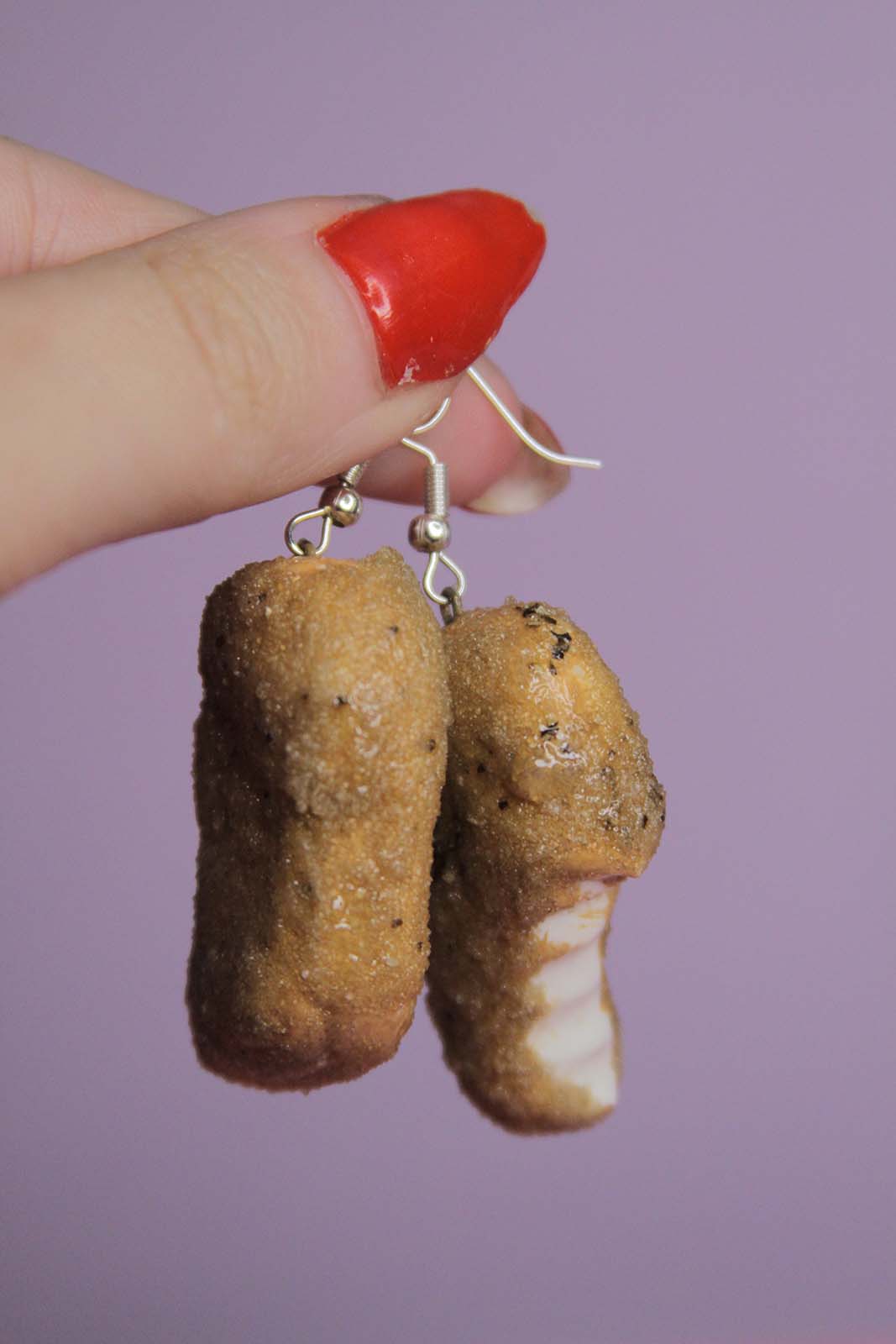Chicken Nugget Earrings - Tasty Fast food Dangles
