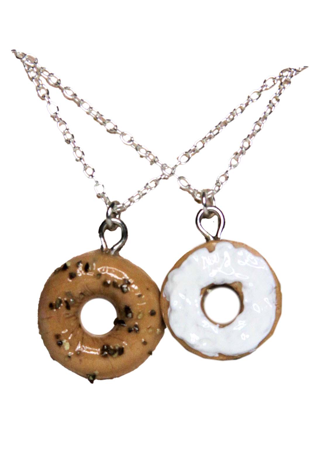 Bagel and Cream Cheese Friendship Necklace Set