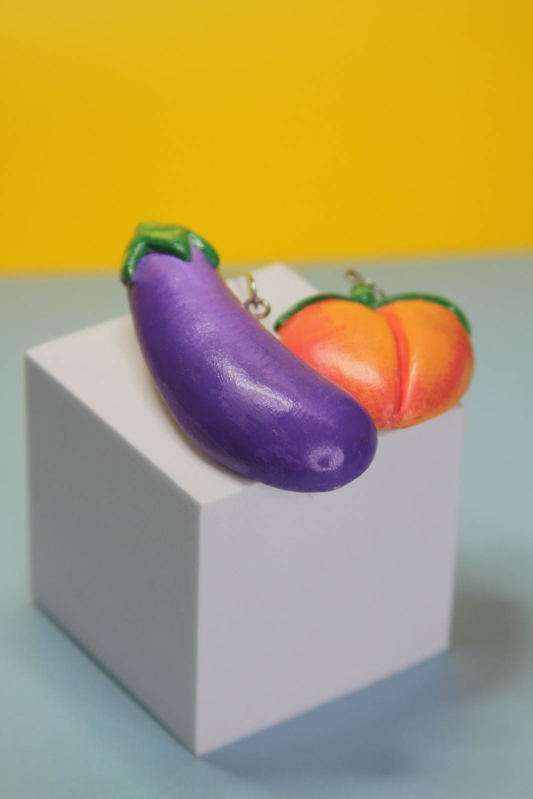 Eggplant & Peach Ornament Set