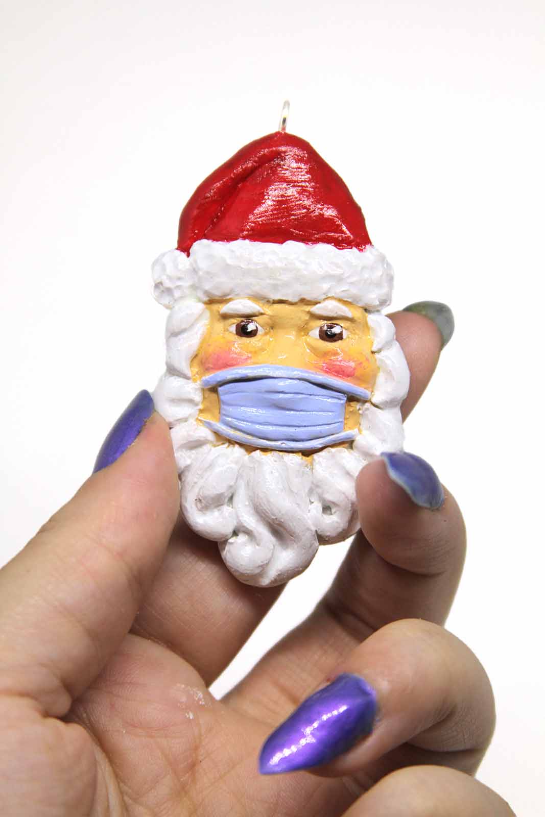 Quarantine Masked Santa Ornament