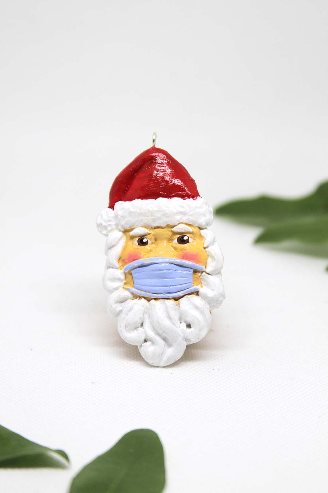 Quarantine Masked Santa Ornament
