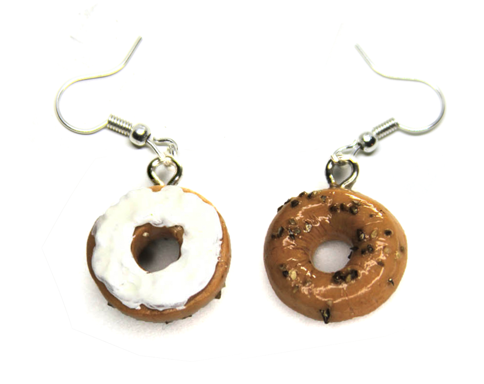 Bagel and Cream Cheese Earrings