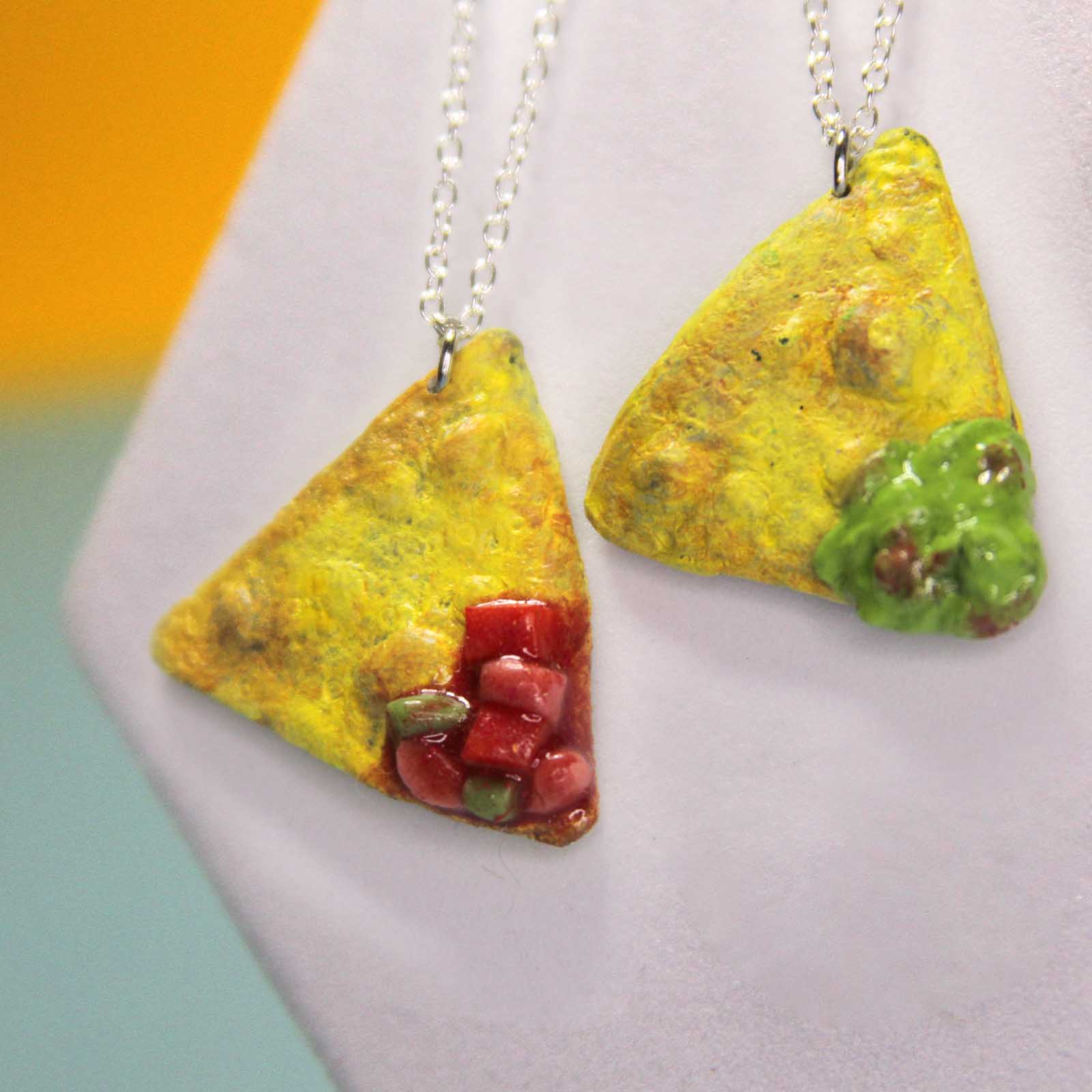 Guac & Salsa Chips Friendship Necklace Set 