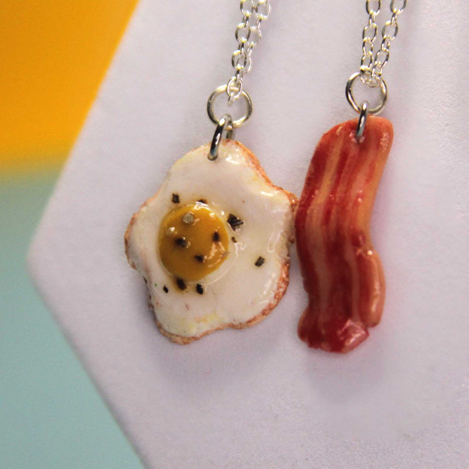 Bacon and Eggs Friendship Necklace Set