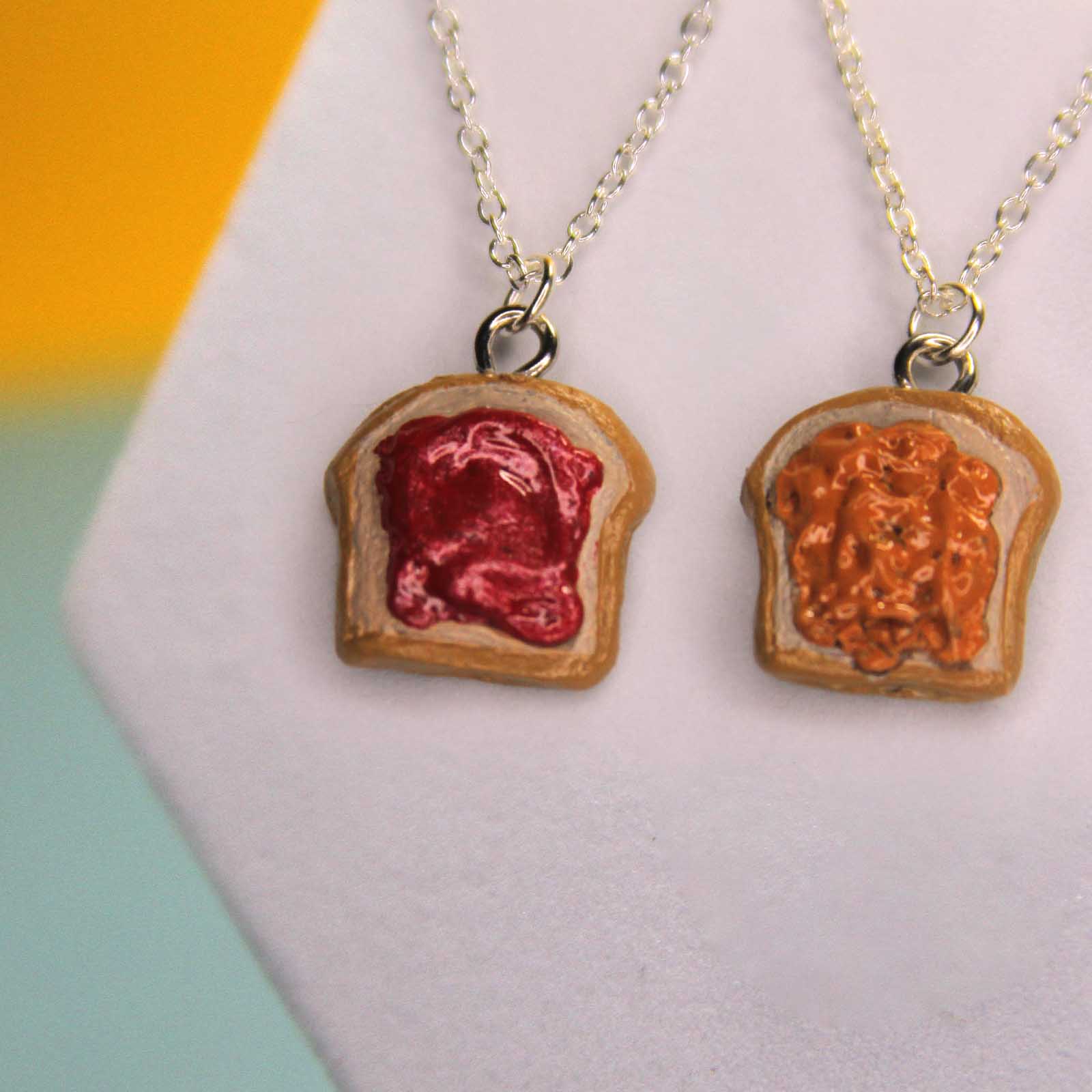 Peanut Butter and Jelly Friendship Necklace Set 