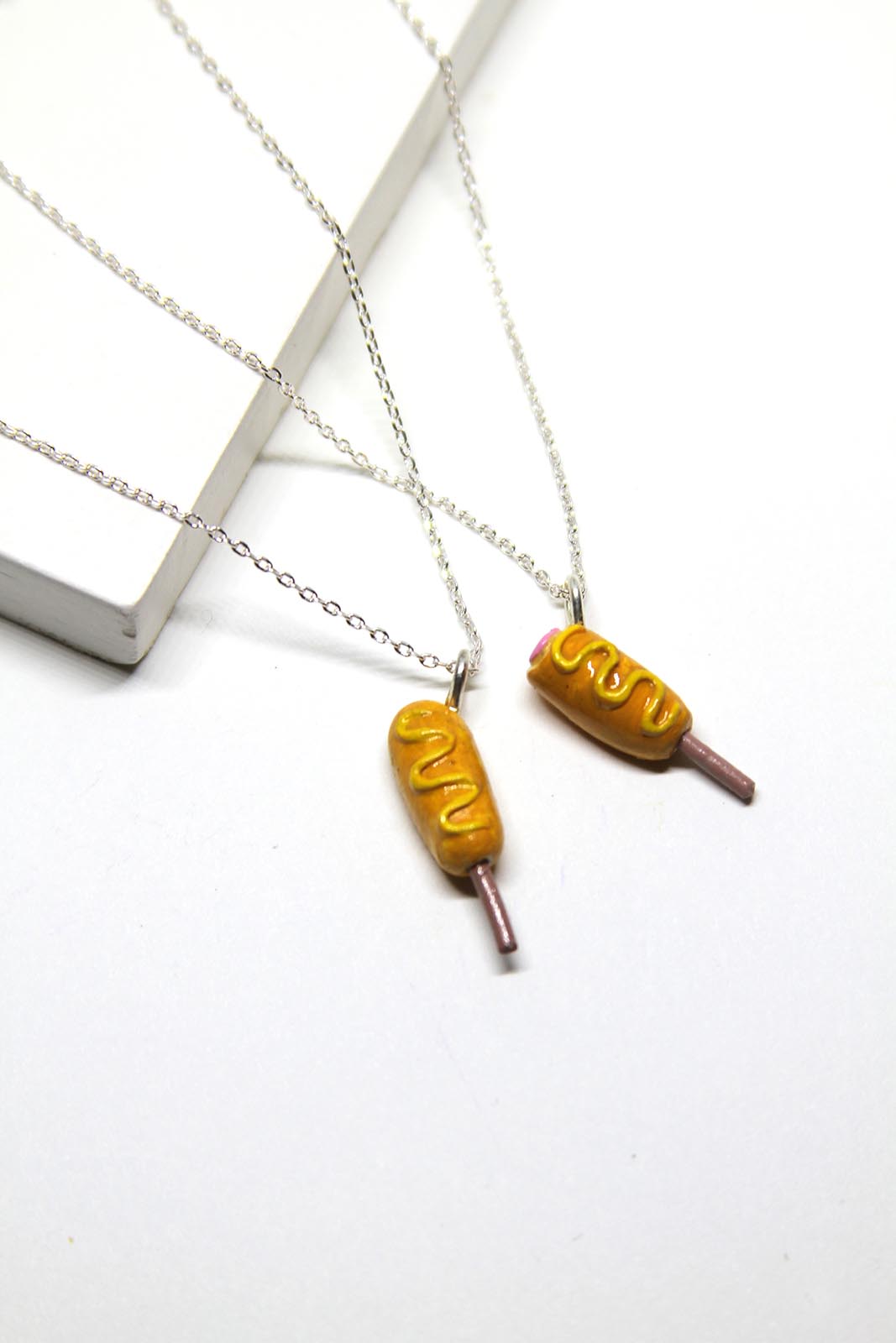 Corn Dog Friendship Necklace Set
