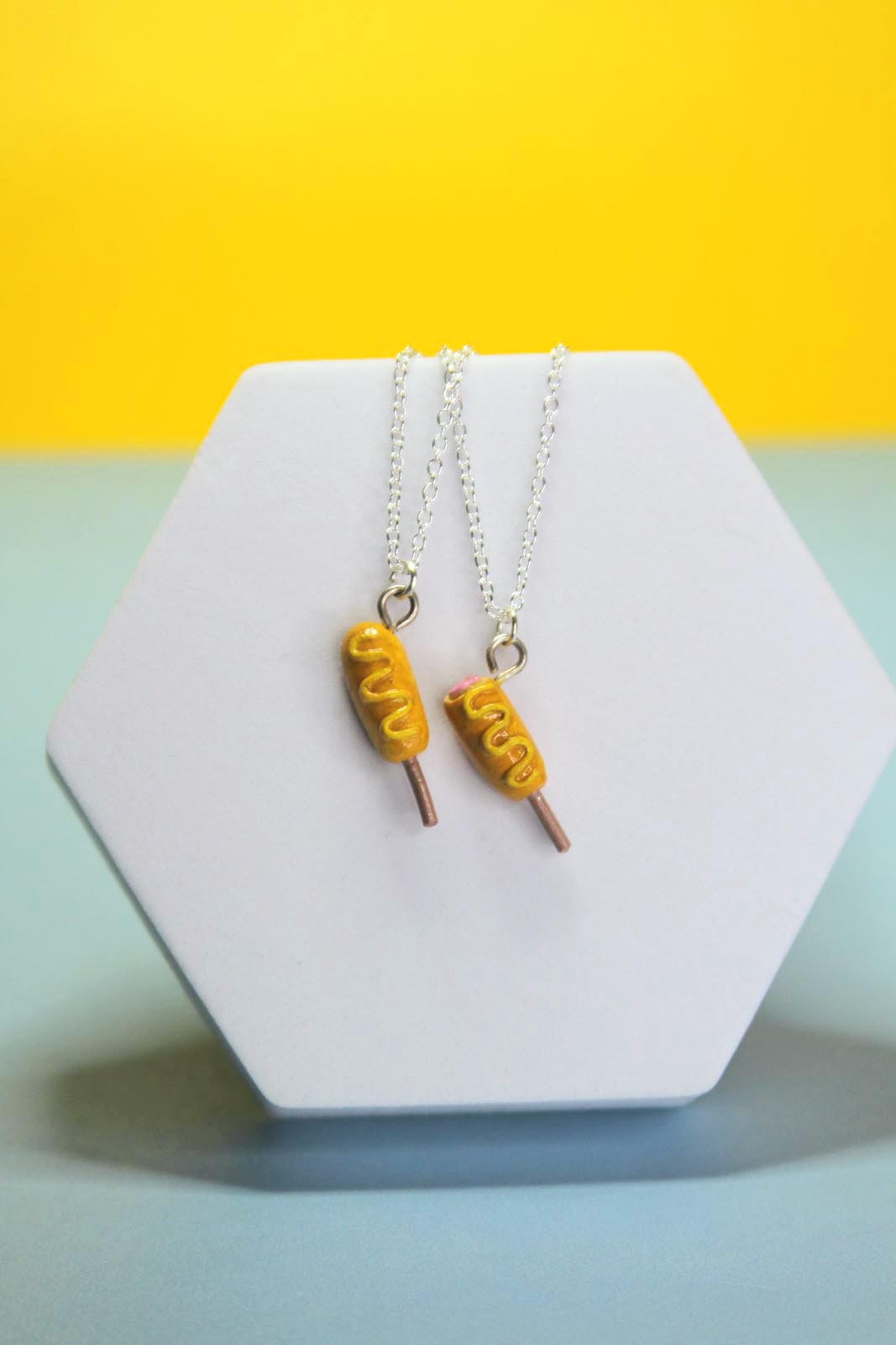 Corn Dog Friendship Necklace Set