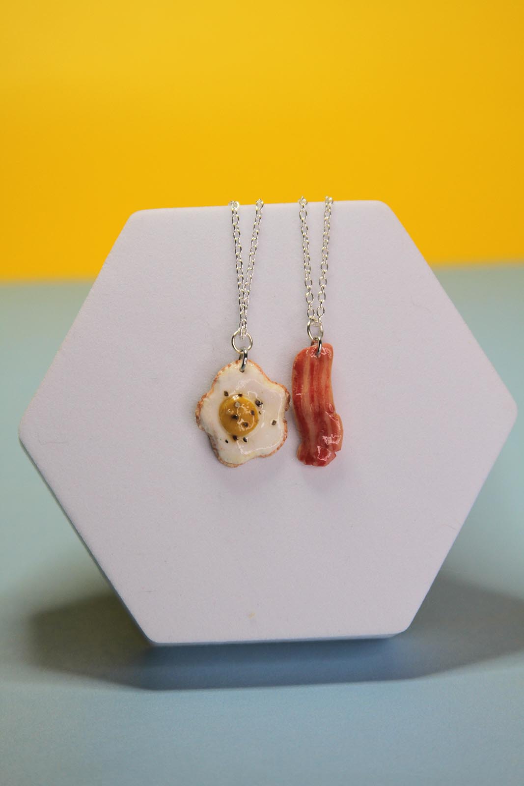 Bacon and Eggs Friendship Necklace Set