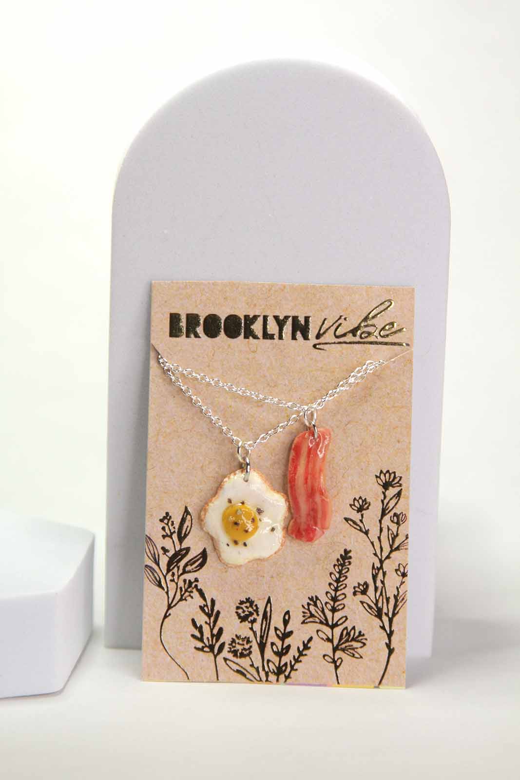 Bacon and Eggs Friendship Necklace Set