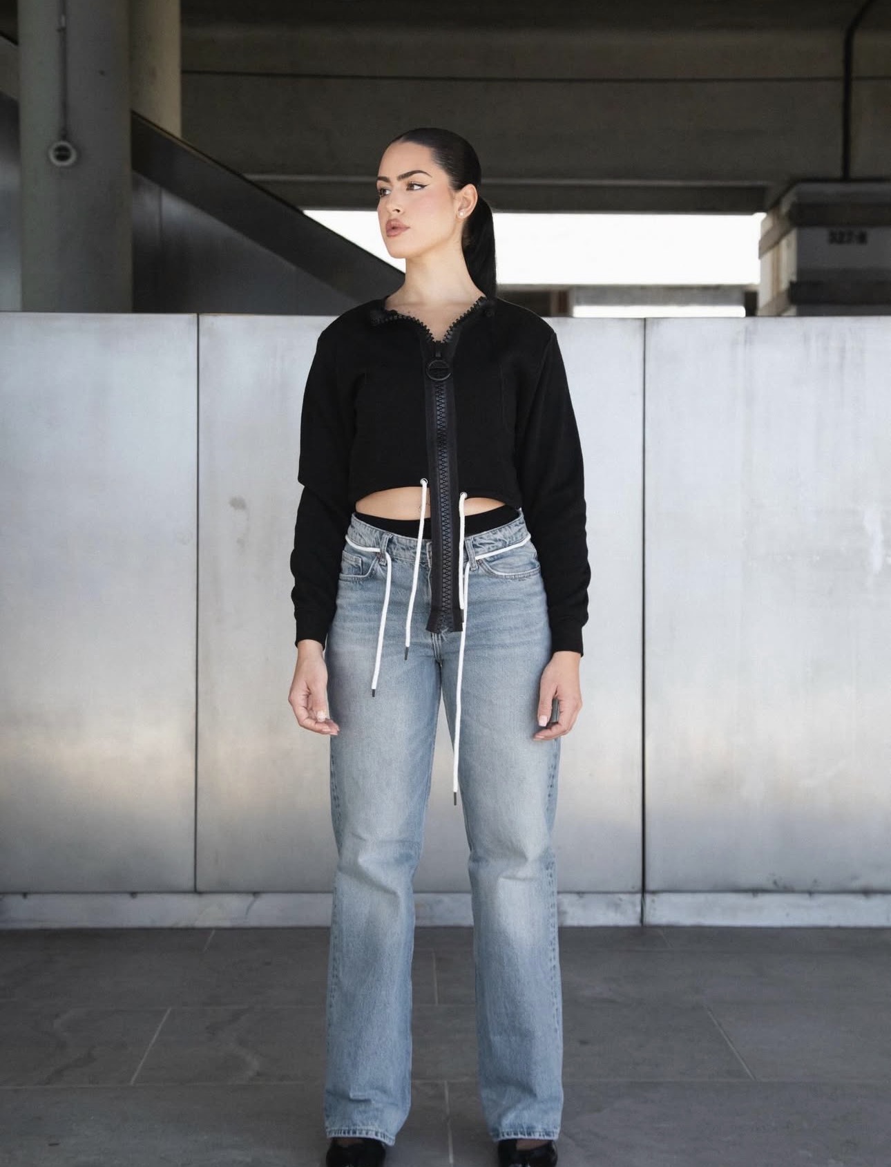 Super zipper crop top