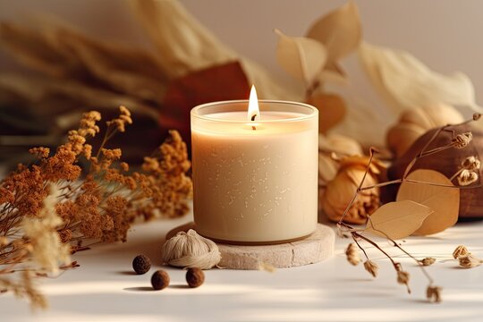 Fall & Autumn Scented Frosted Glass Jar Candles