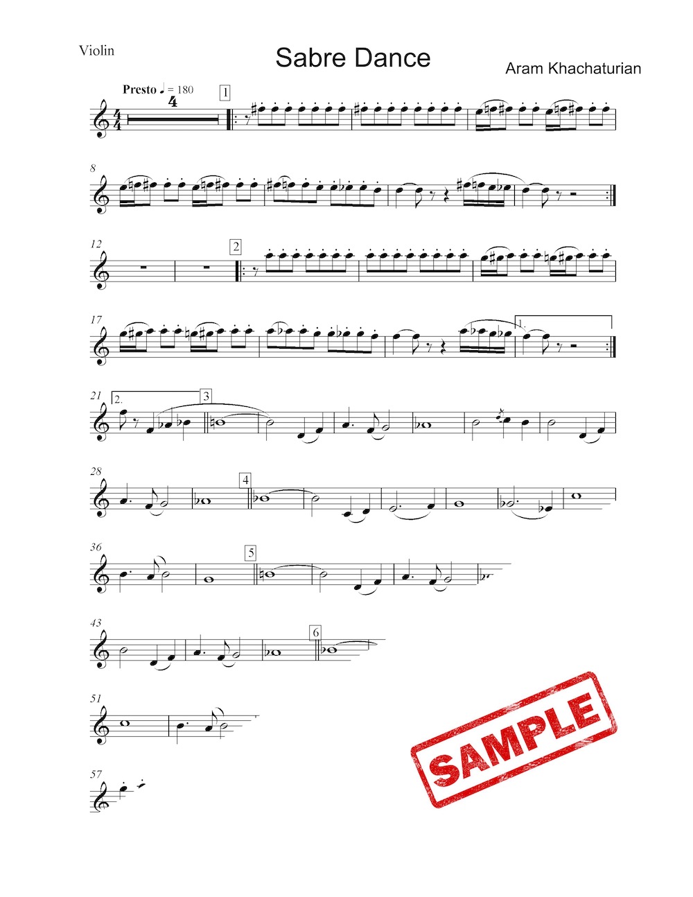 "Sabre Dance" for Violin & Cello Duo + Backing Track