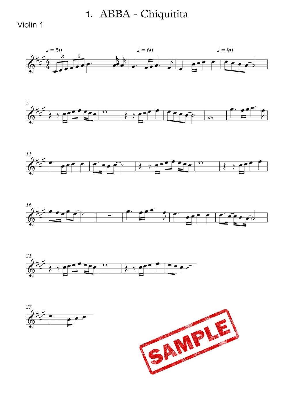 ABBA Album for Violin Solo, 9 best songs (+ Backing Tracks) 35 minutes duration.