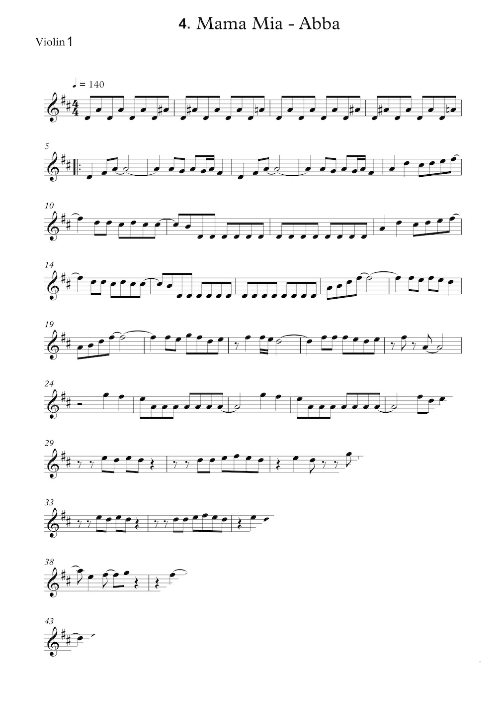 ABBA Album for Violin Solo, 9 best songs (+ Backing Tracks) 35 minutes duration.