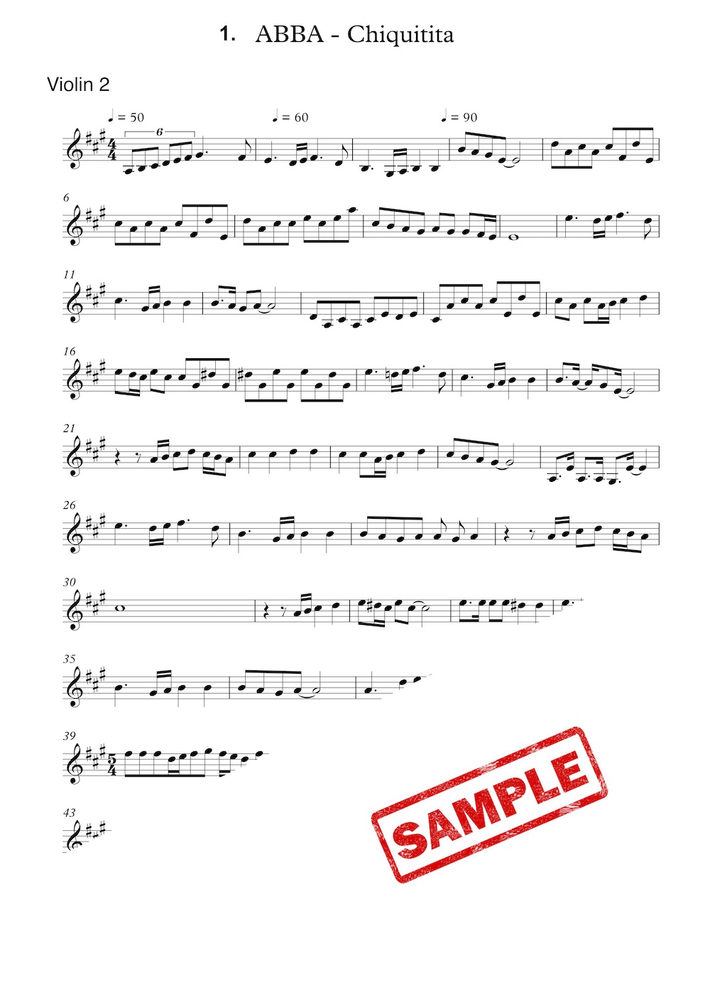 ABBA Album for 2 Violins, 9 best songs (+ Backing Tracks) 35 minutes duration.