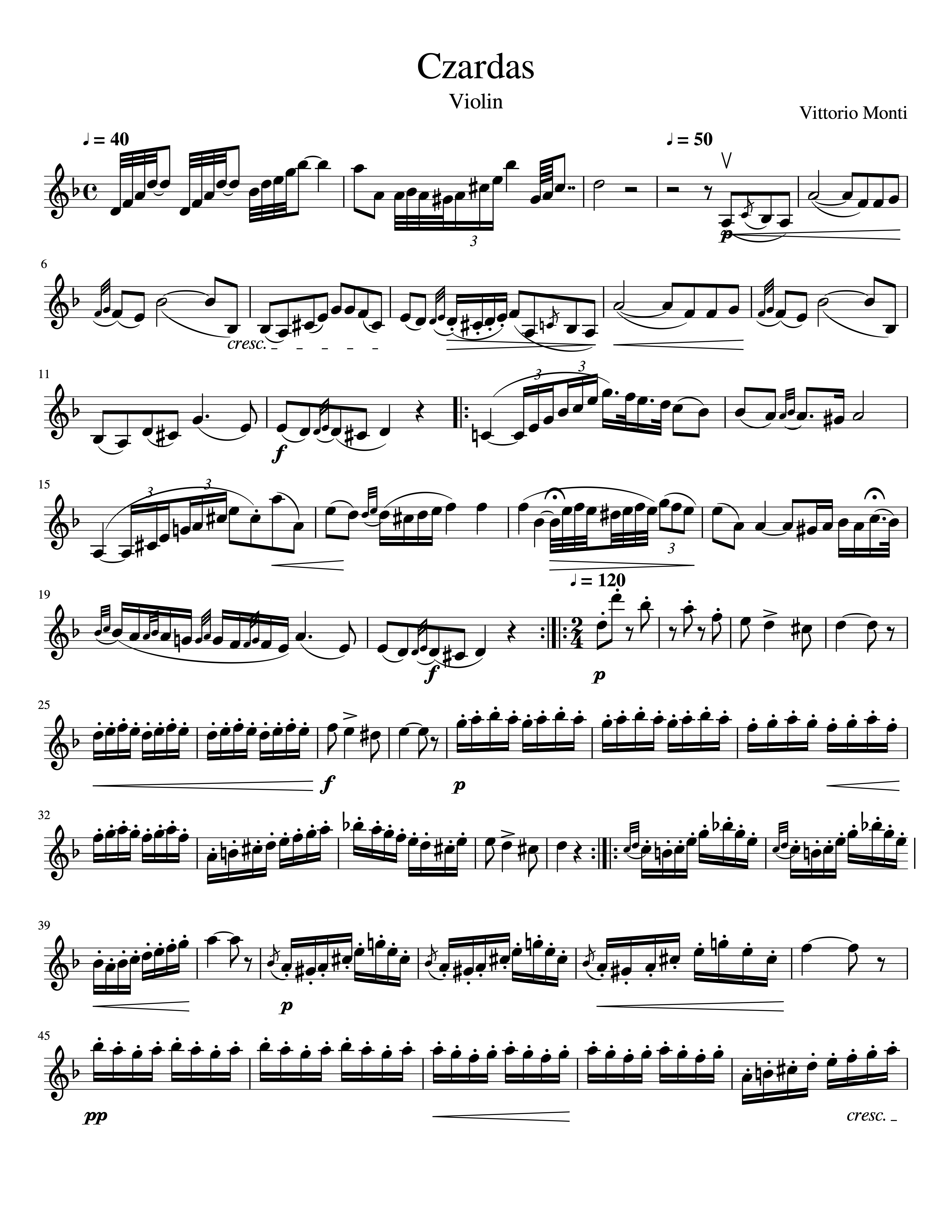 Czardas for Violin Solo