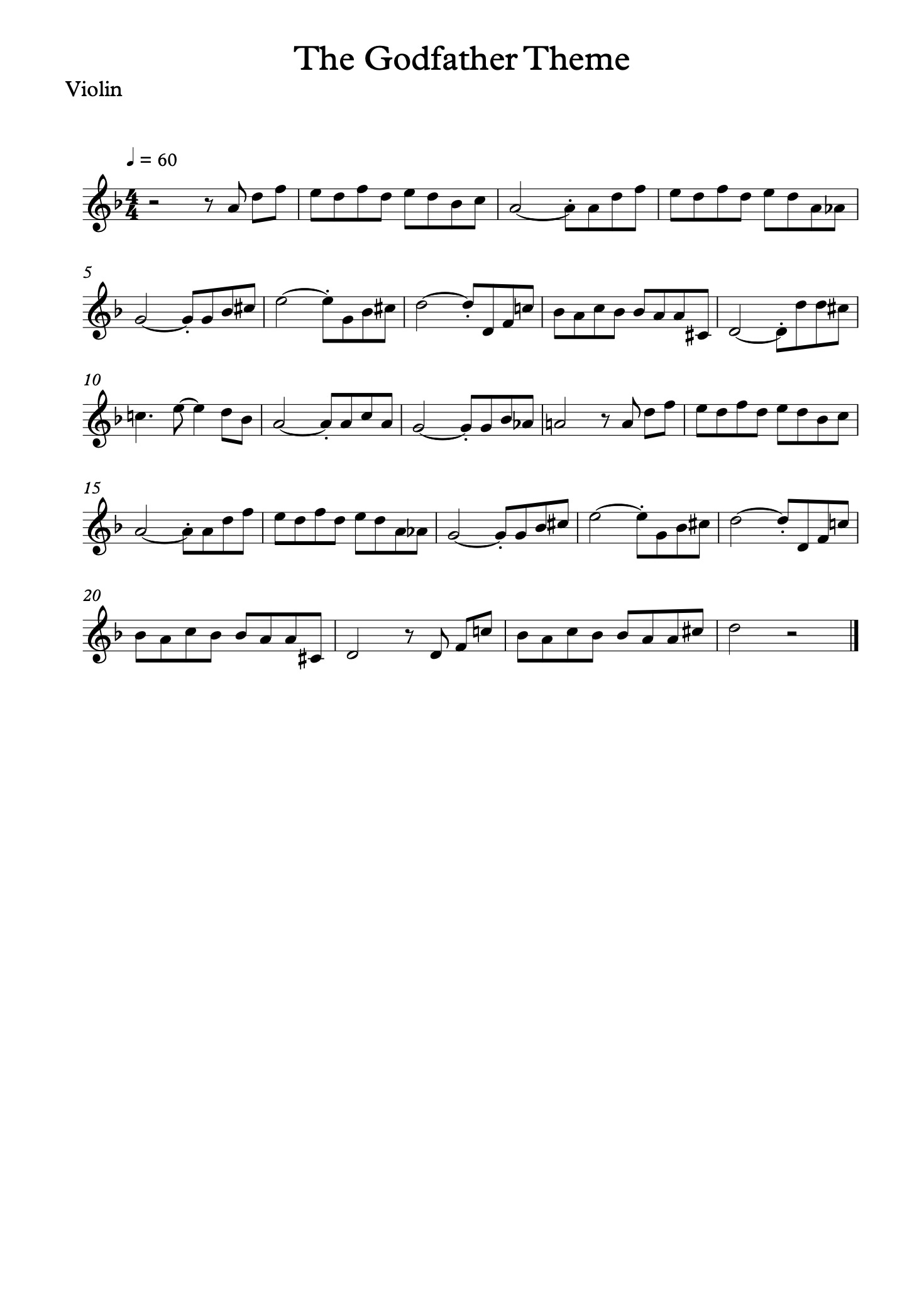 The Godfather Theme for Violin Solo + Backing Track (Free)