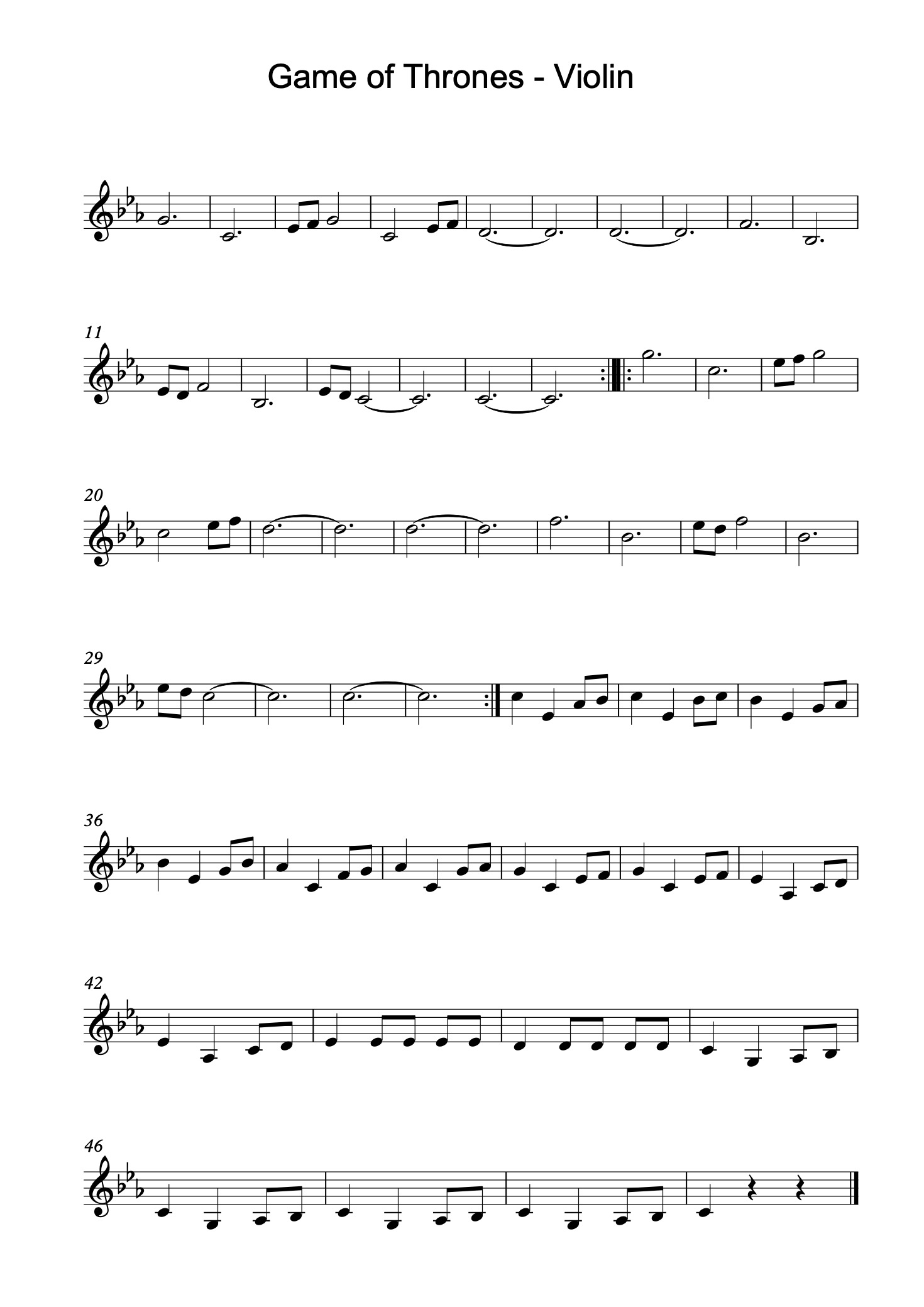 "Game of Thrones" Ramin Djawadi  for Violin Solo