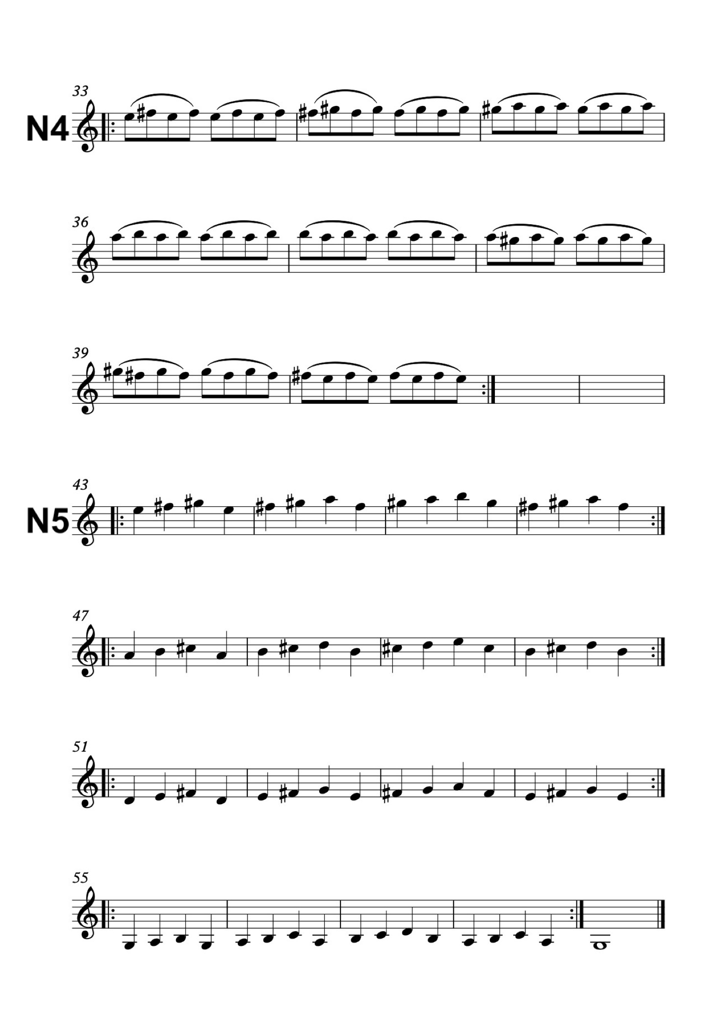 5 Exercises for Violin. Free Downloading.