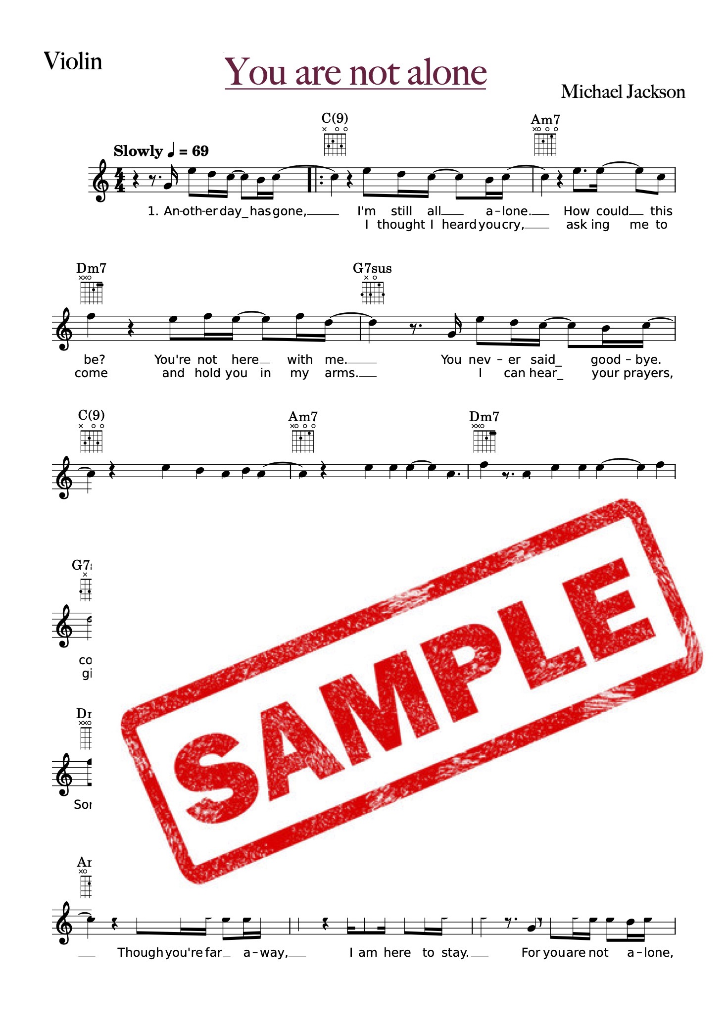 You Are Not Alone - M.Jackson for Violin (+Backing Track)