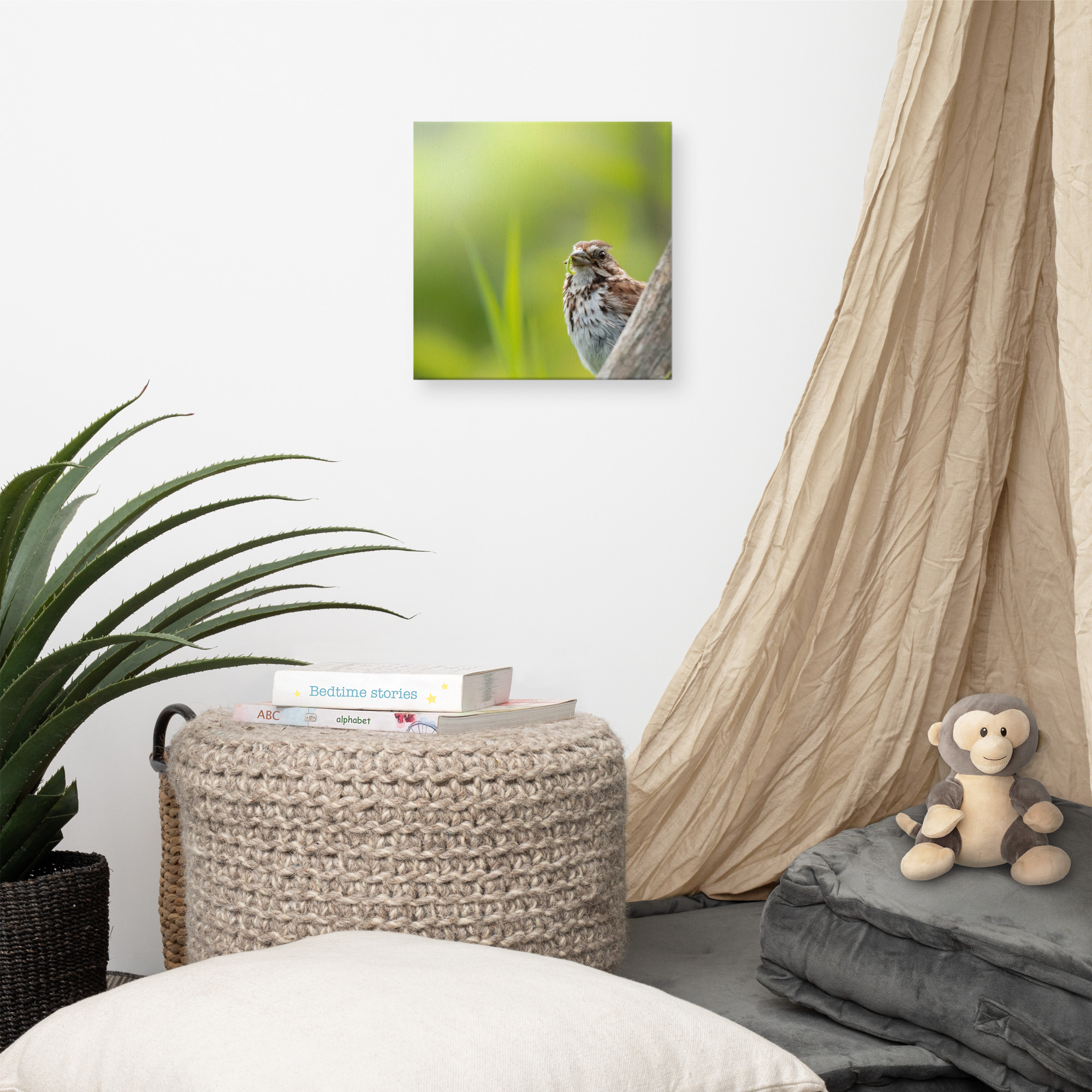 Sparrow with a Snack Canvas