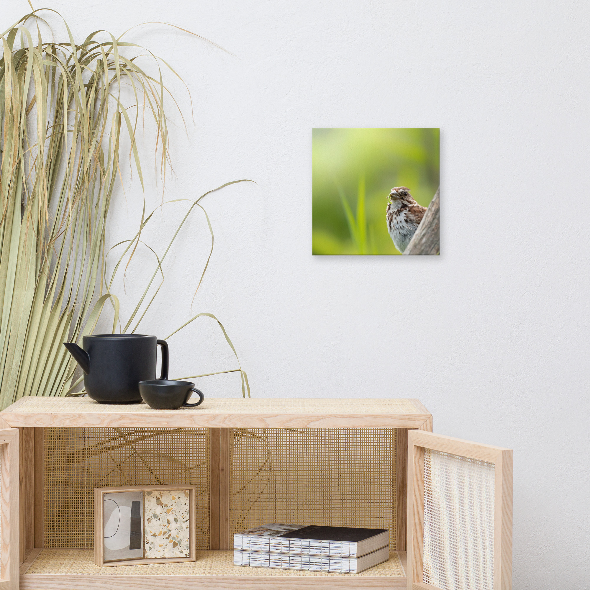 Sparrow with a Snack Canvas