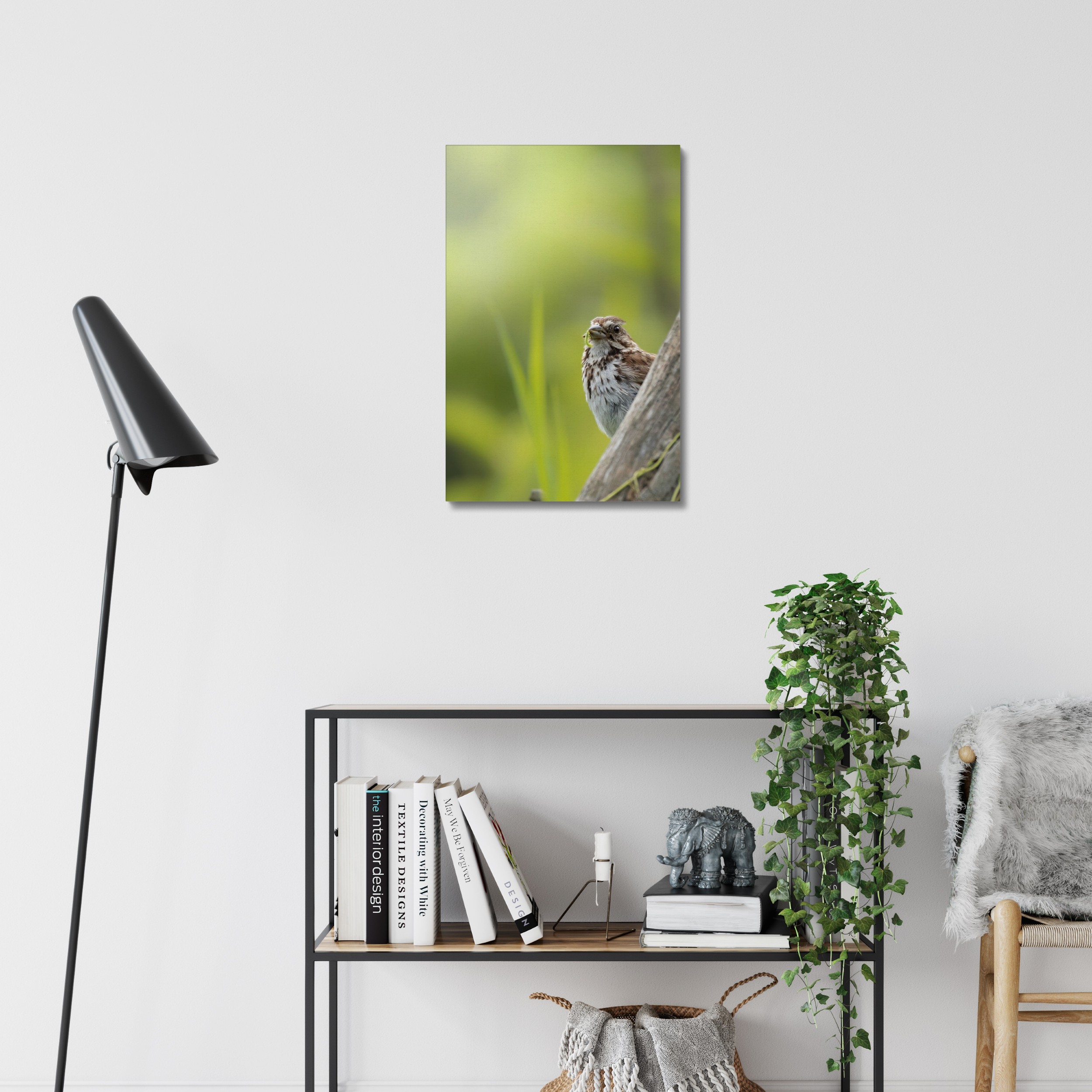Sparrow with a Snack Canvas