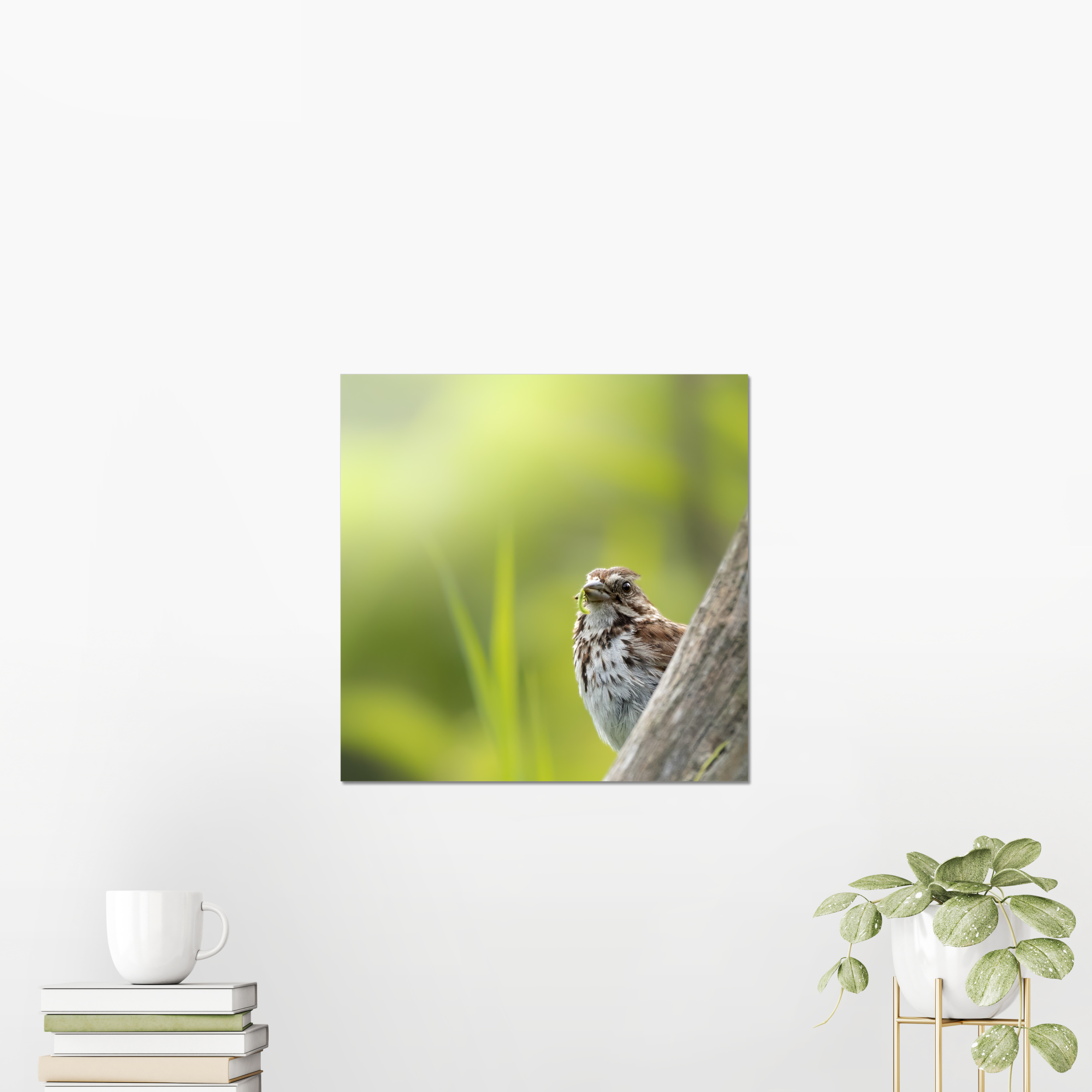 Sparrow with a Snack Photo Print