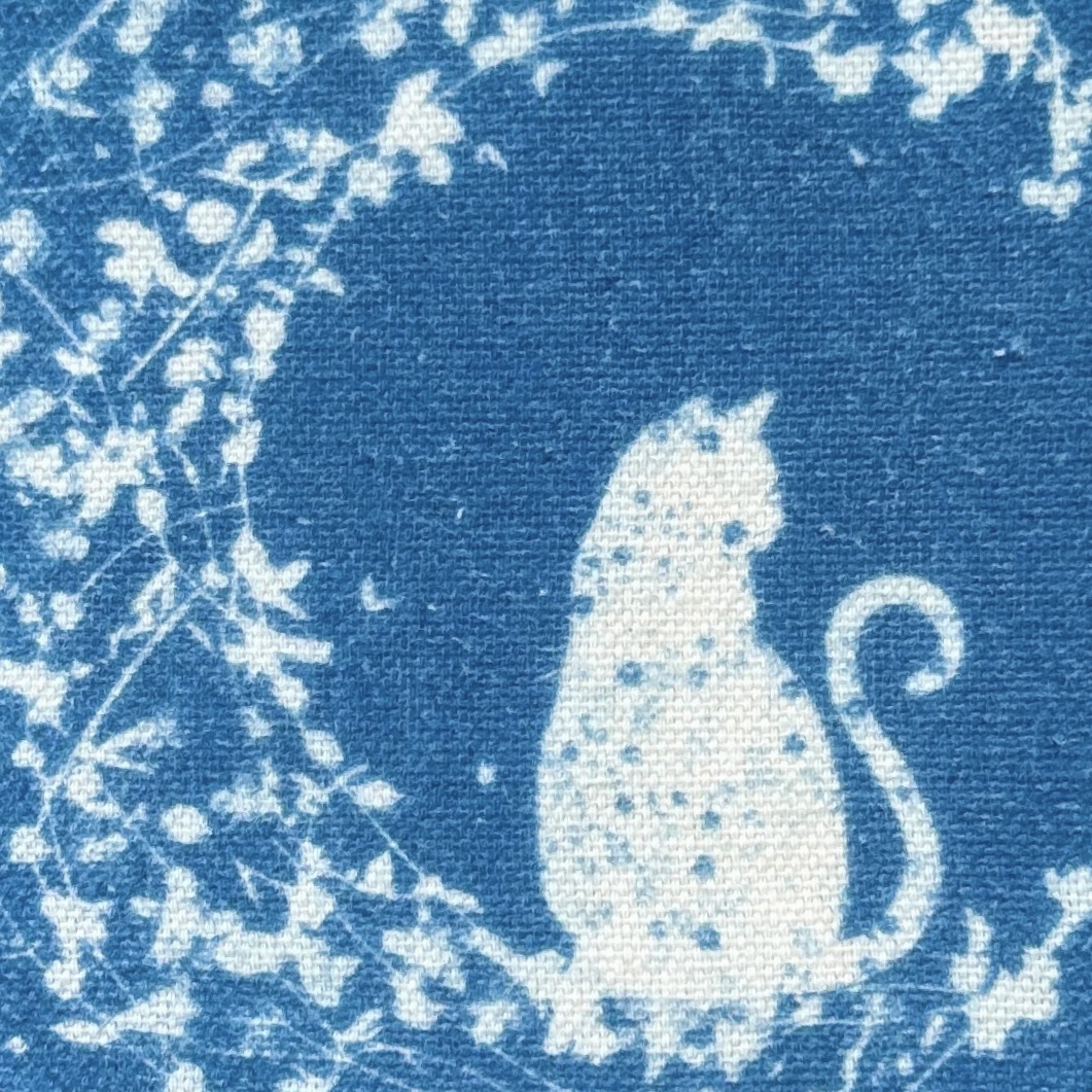 Cyanotype sur tissu - diamètre 12,5 cm