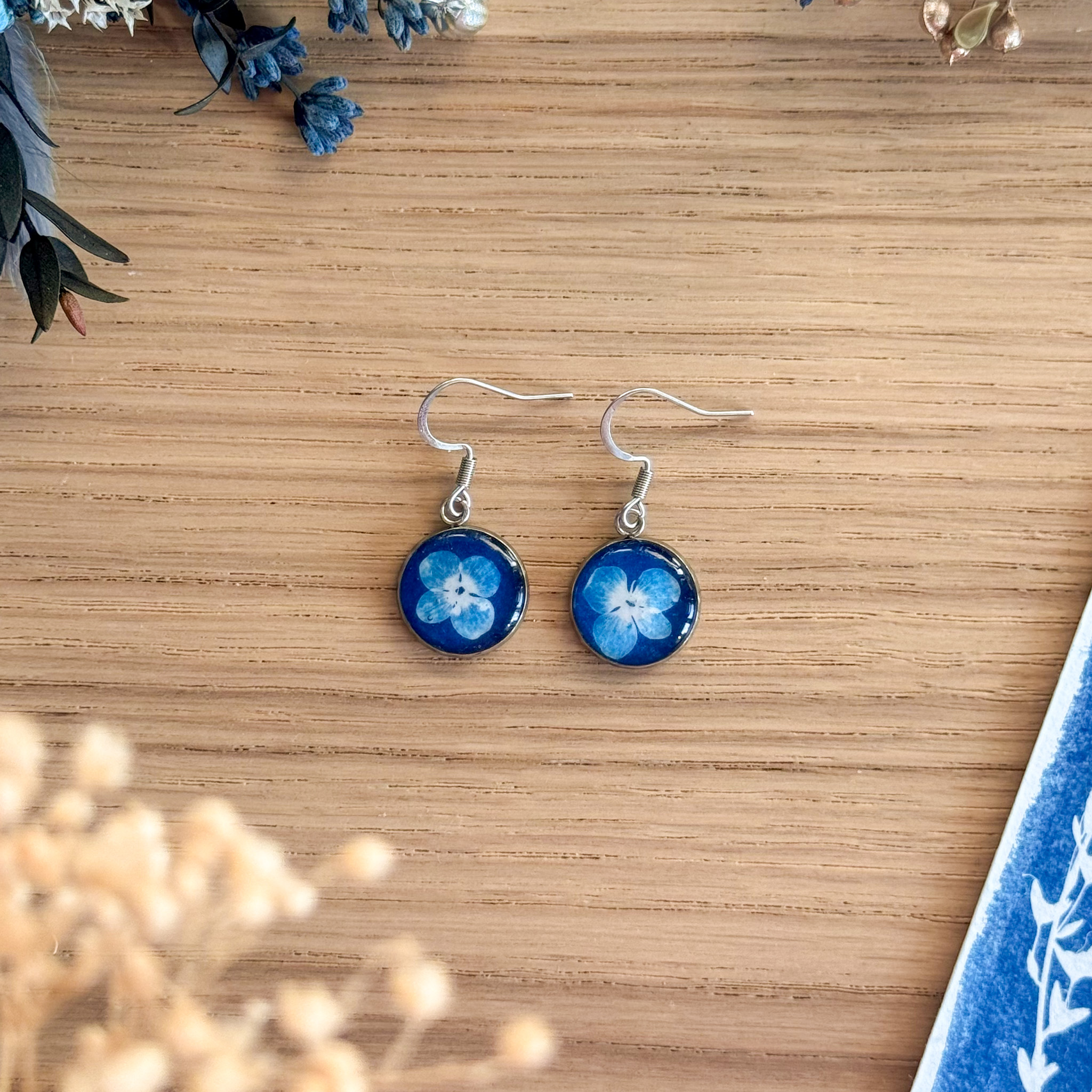 Boucles d’oreilles « Fleurs Bleues »