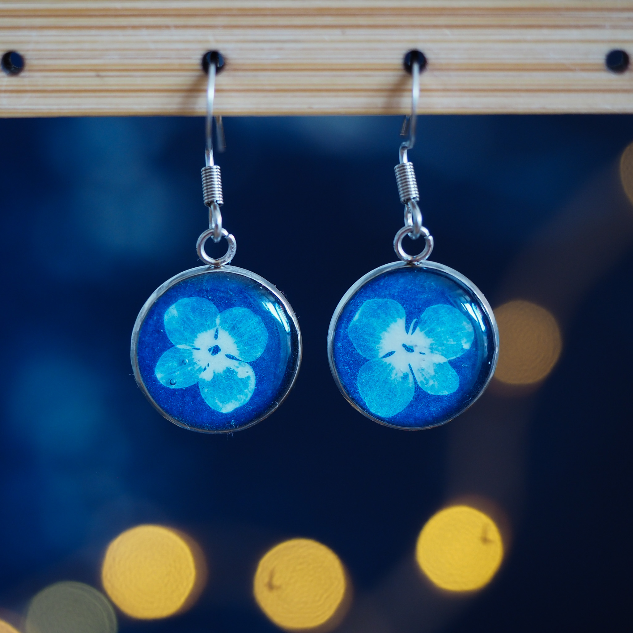 Boucles d’oreilles « Fleurs Bleues »