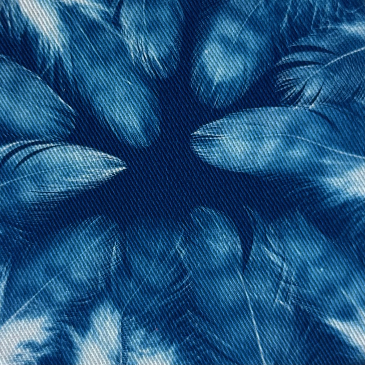 Cyanotype sur tissu - diamètre 12,5 cm