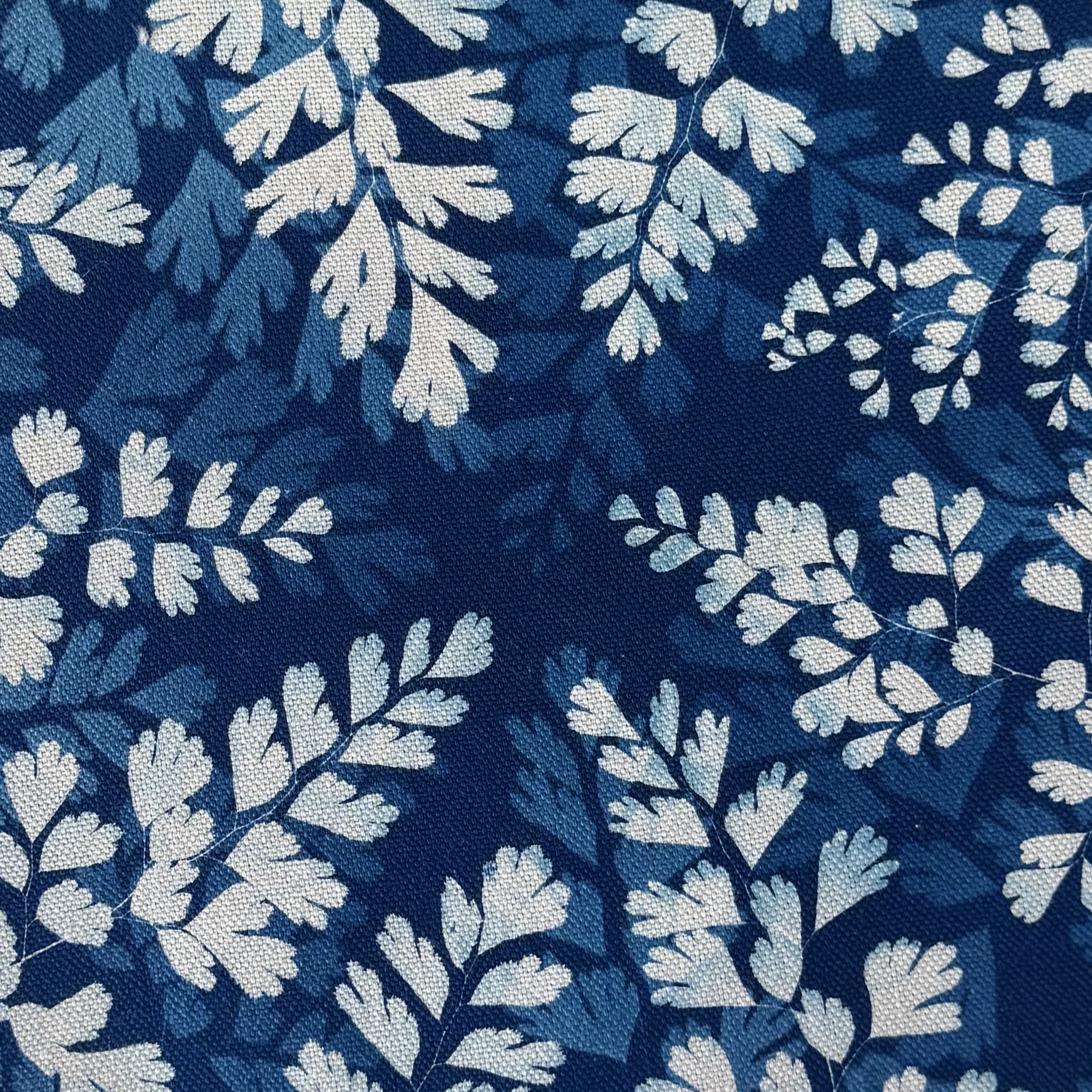 Cyanotype sur tissu - diamètre 25 cm