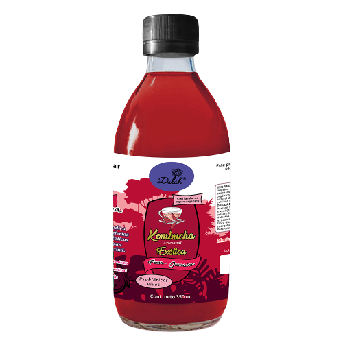 Kombucha Exótica Sabor Fresa Jamaica 350 ml