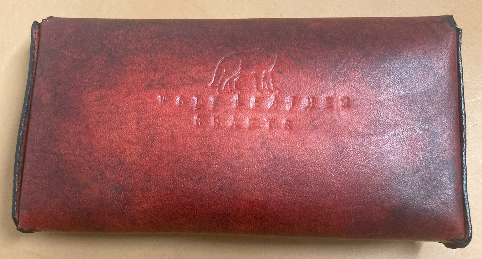 Tobacco Pouch Basic Firm Leather Fade Red to Black